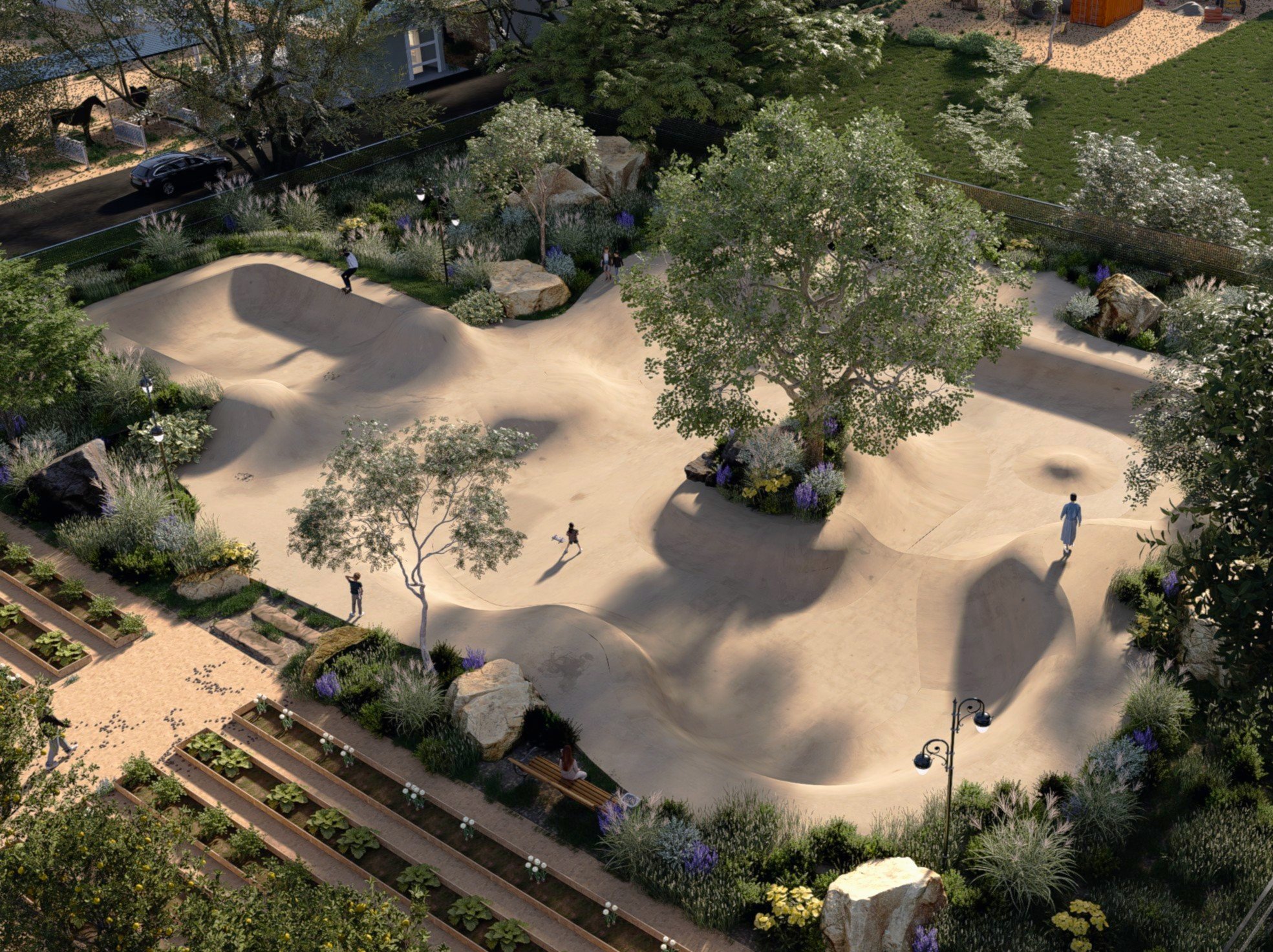 Shane Yee skate architecture, Ojai Valley School