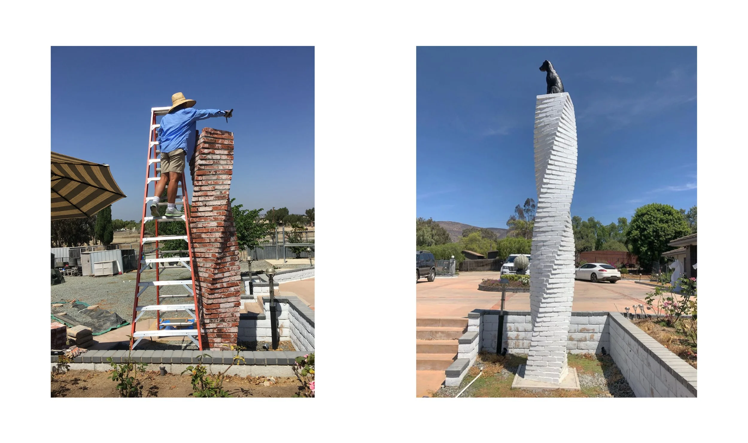 Shane Yee building a sculpture