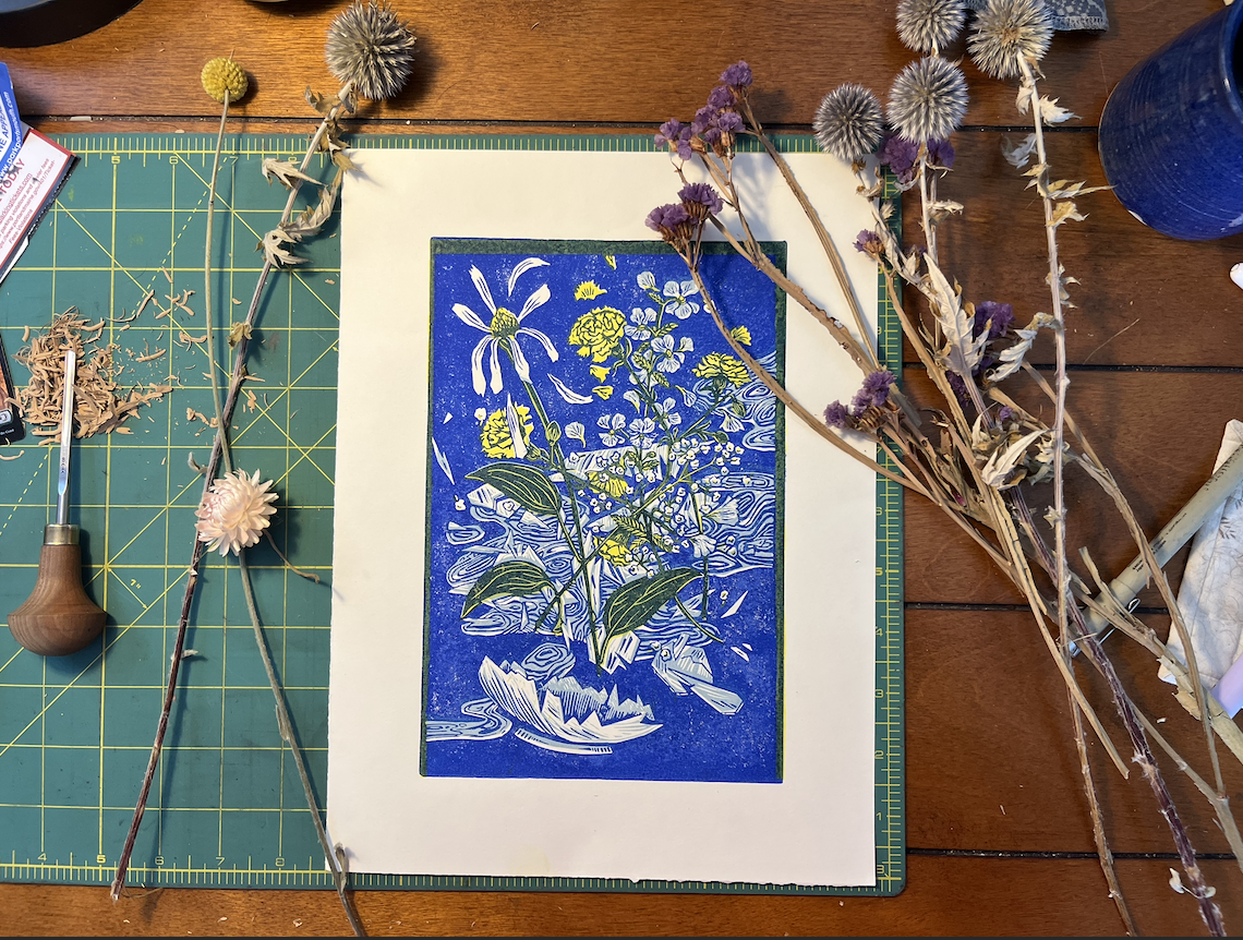 Handmade Print - Broken Vase