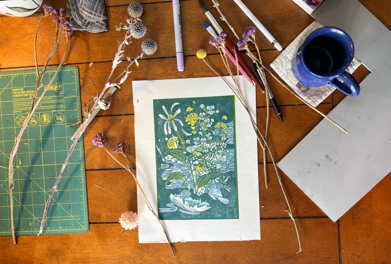 Handmade Print - Broken Vase