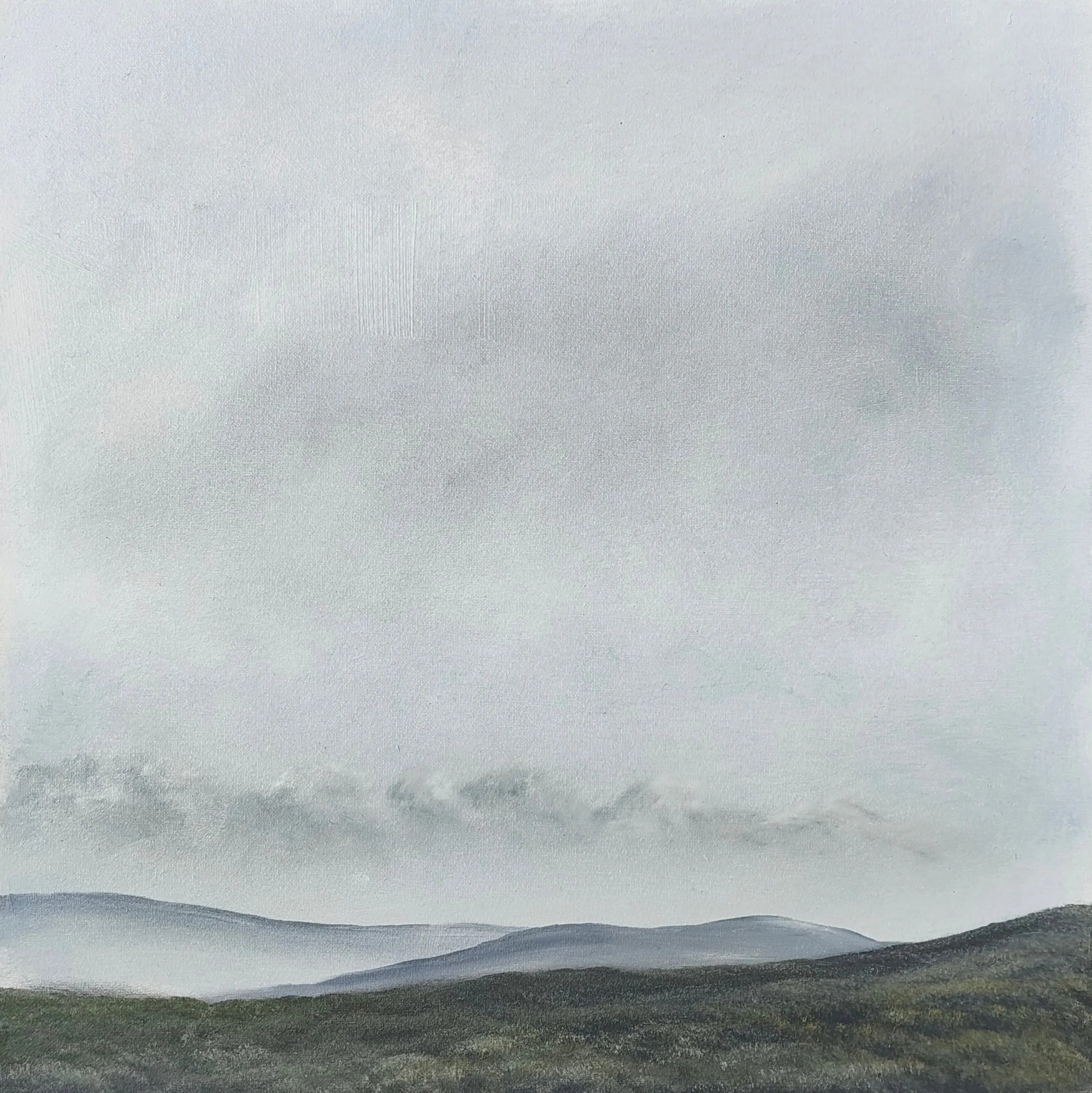 Low Ground Under Holding Sky, oil on canvas 2026 (40cm x 40cm)
