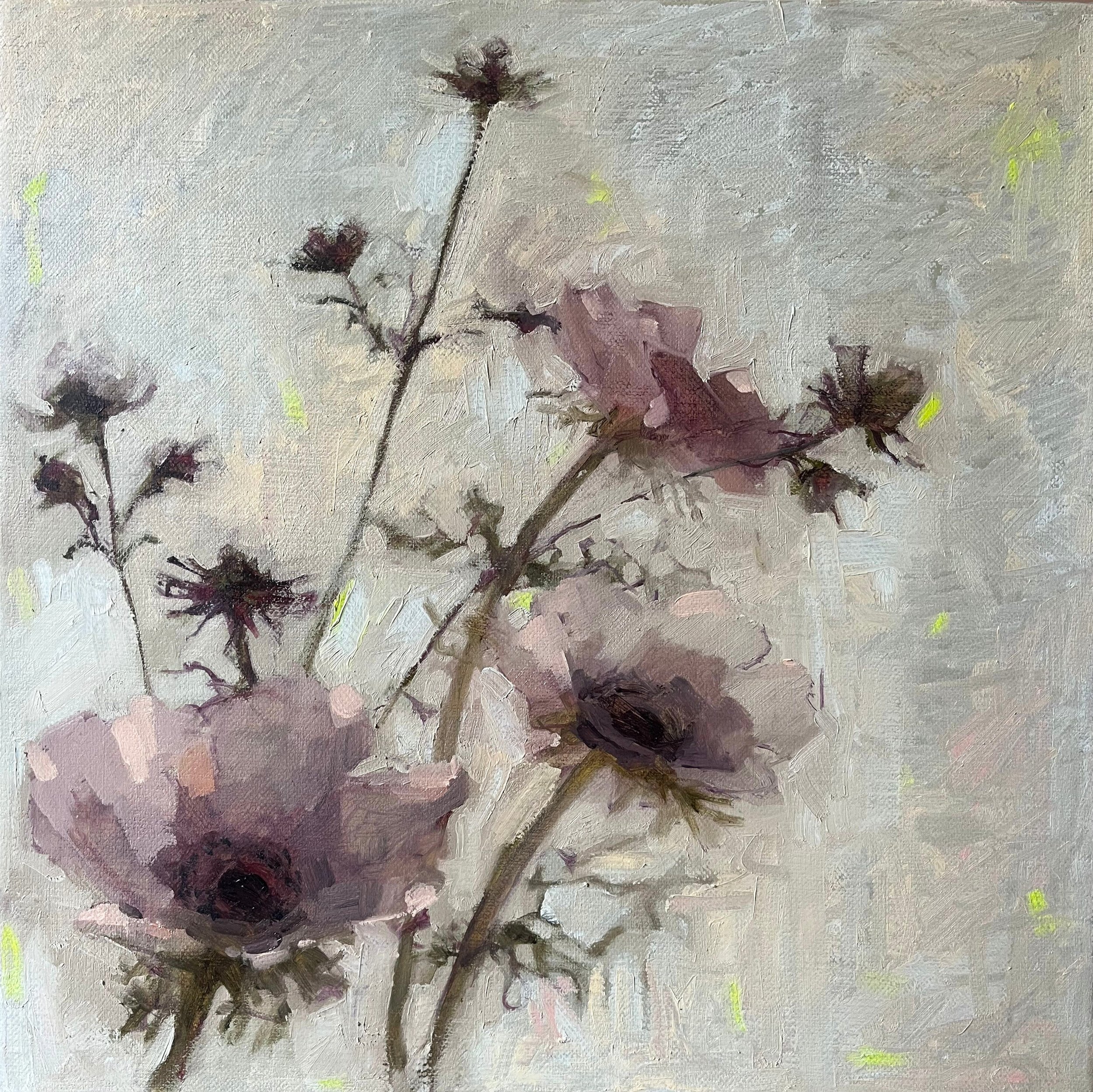 Light Anemones, 2026, Oil on canvas 30 x30cm 
