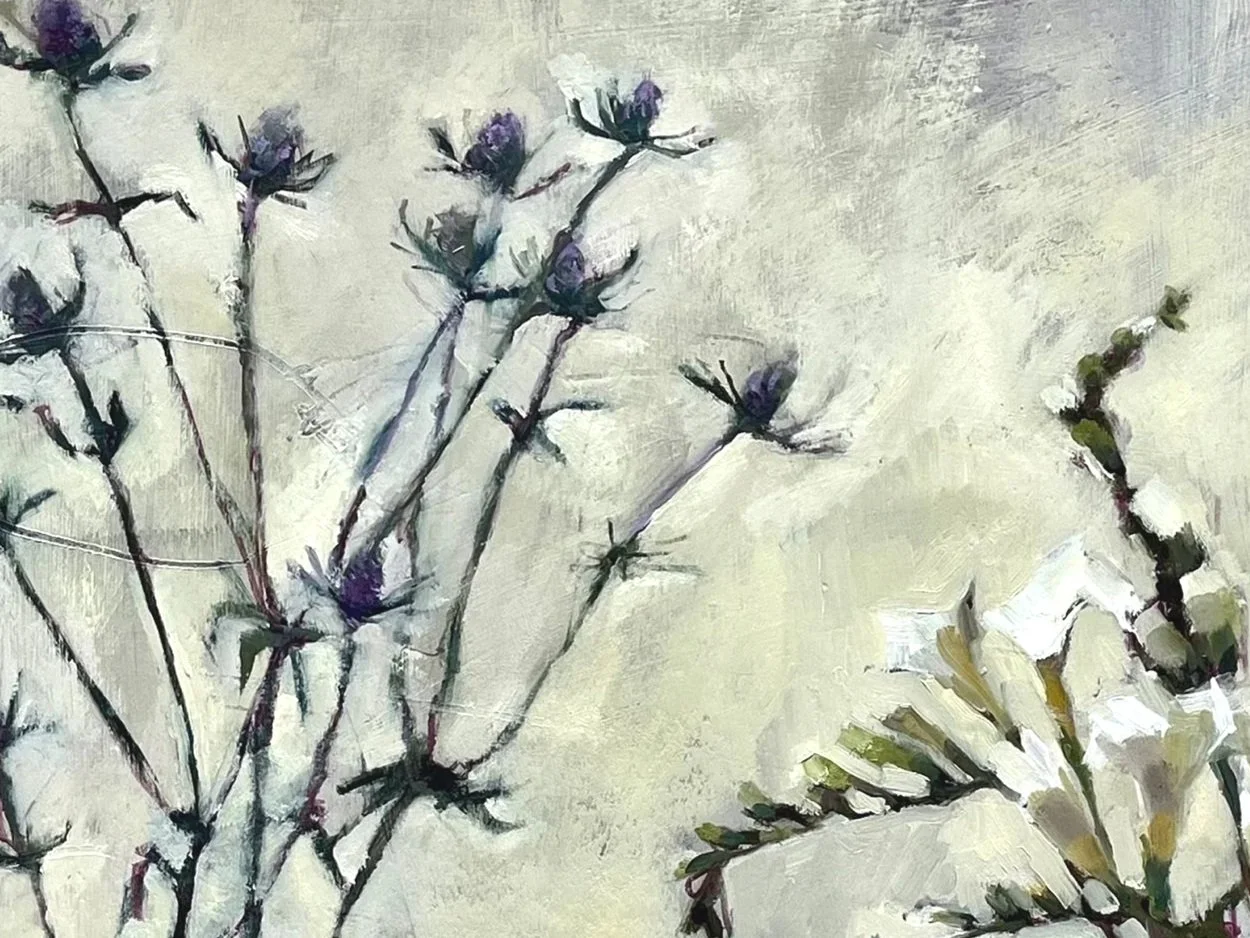 Flowers in Morning Light, 2026, oil on paper, 43 x 51 cm, detail