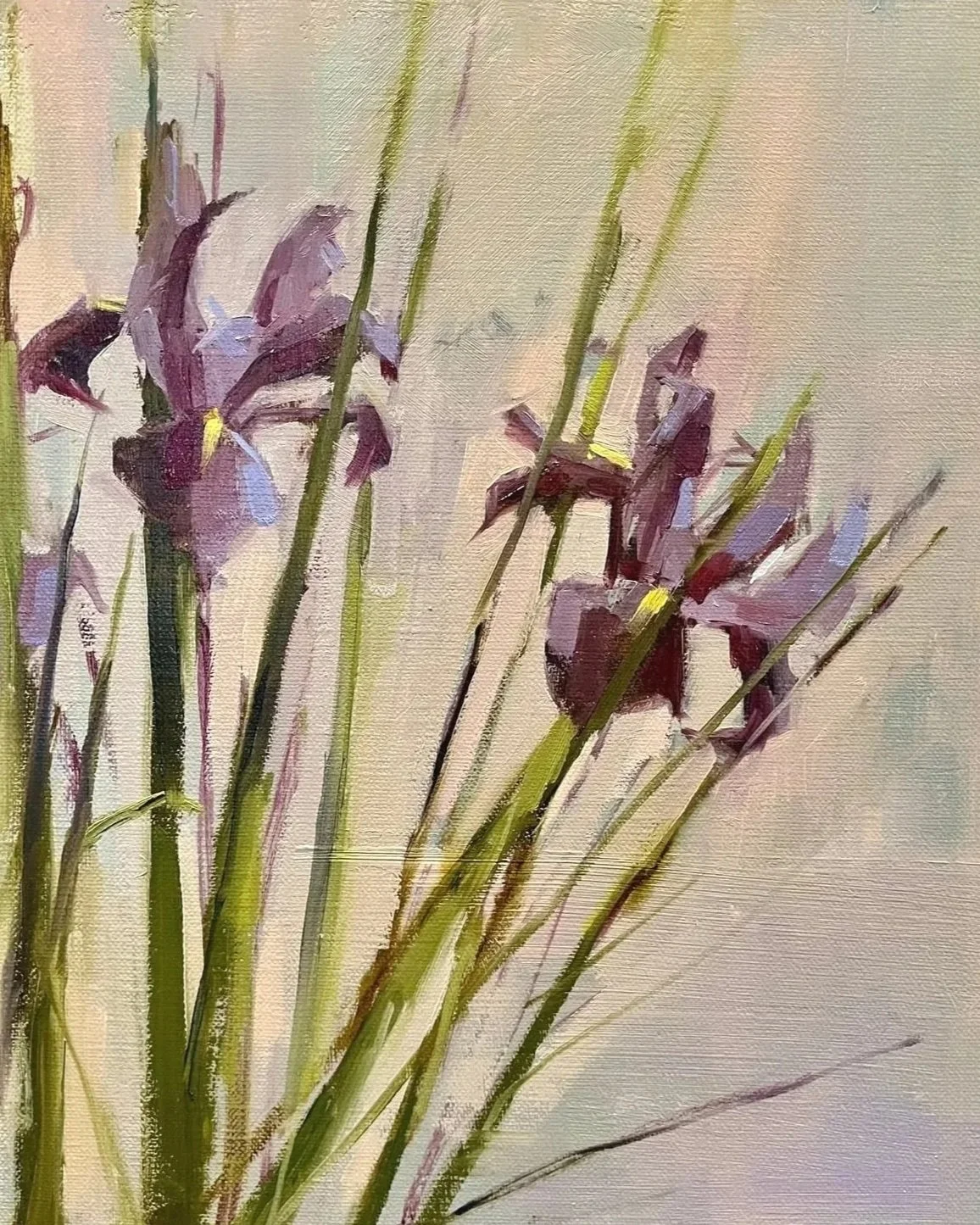 Upright Iris, Purple Blue, 2026, 12 x 10 inches