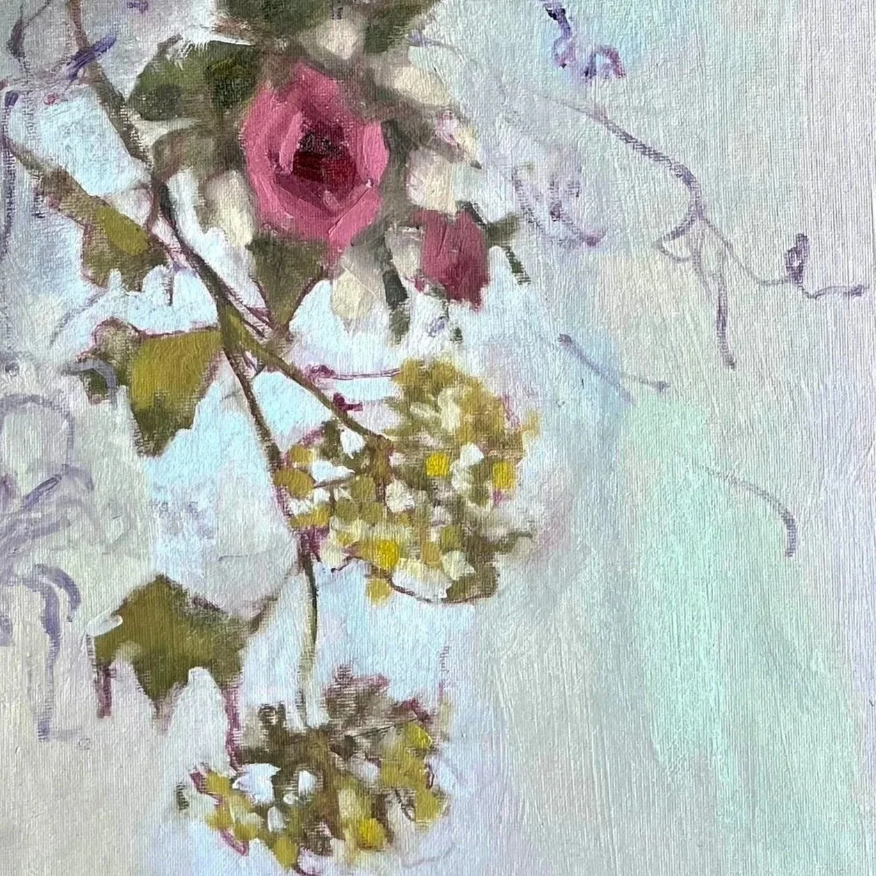 Spring Vases, 2026, oil on canvas, 24 x 18 inches , detail