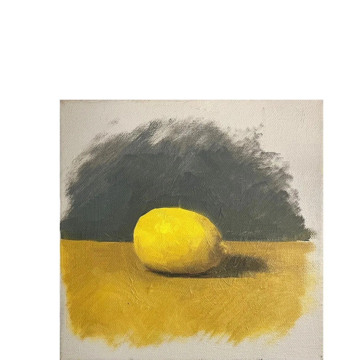 Single Lemon, 2025, oil on canvas, 8 x8 inches, £POA