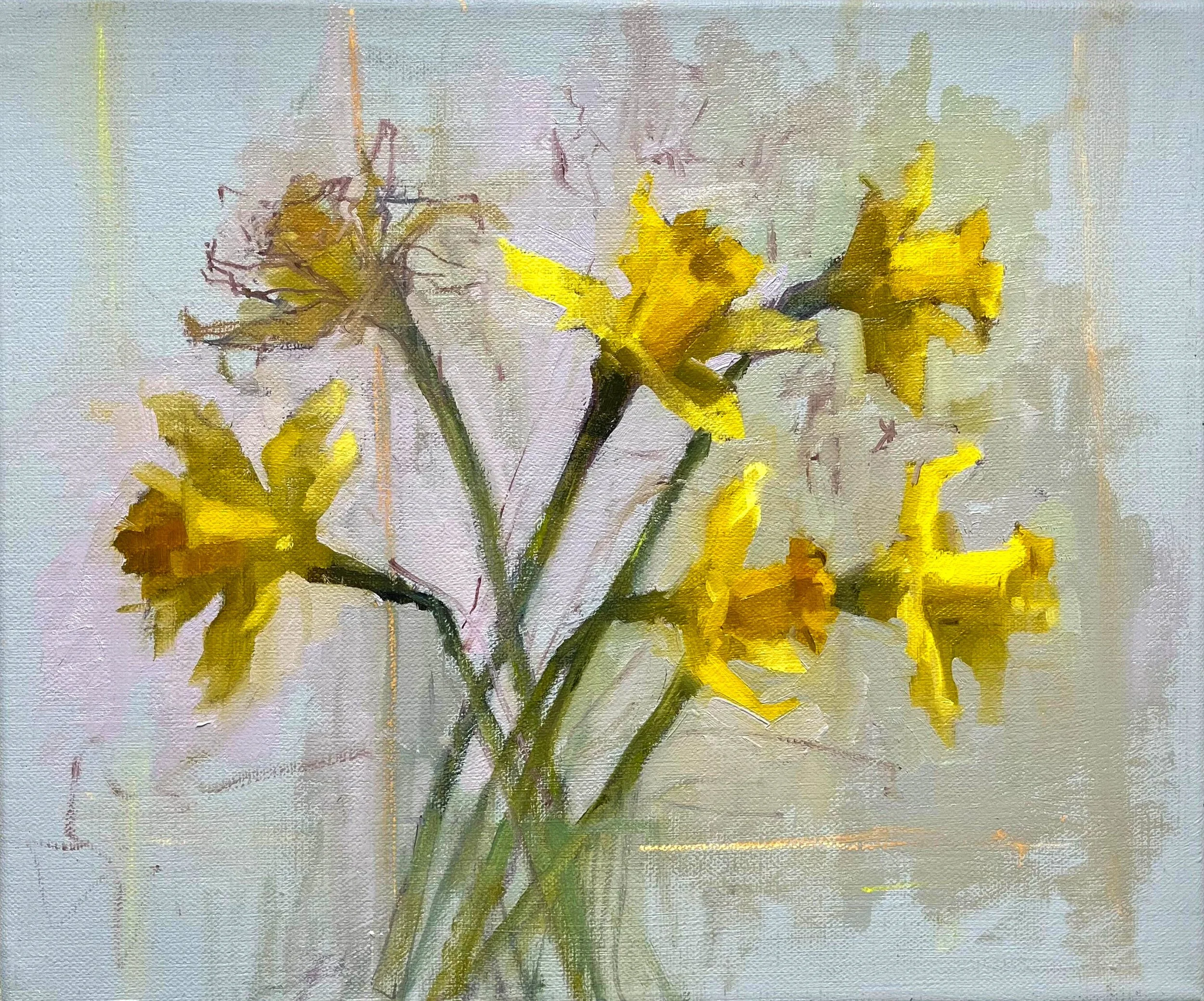 Daffodil Pairs, 2026, Oil on Canvas , 10 x12 "