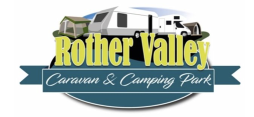 Logo for Rother Valley Caravan & Camping Park with an illustration of a caravan and camping tent.