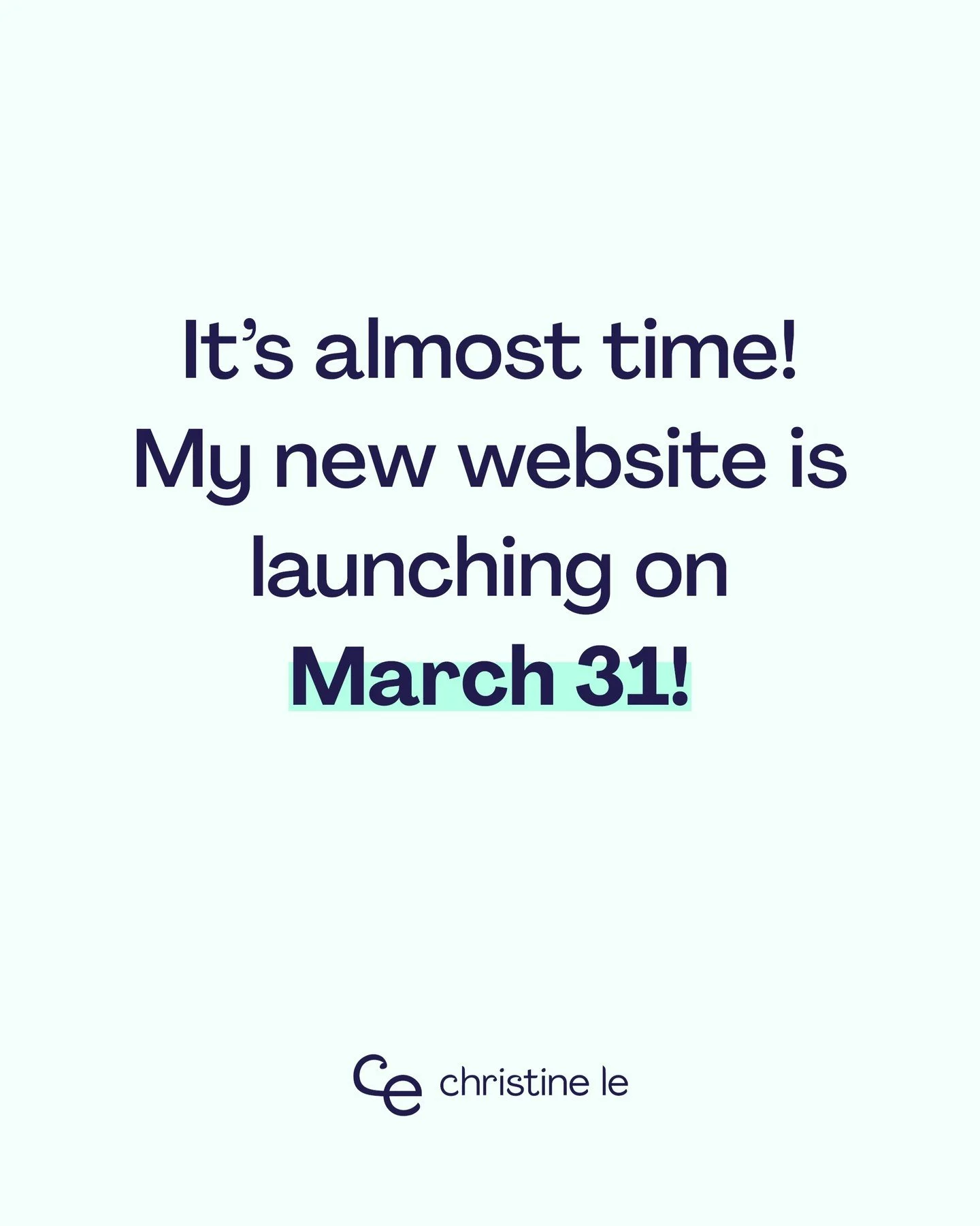 It's almost time!! ✨

I'm so excited to announce the date of my website launch for March 31! I've been working and sitting with it for the past weeks and now it's the final stretch. Please stay tuned 🥰