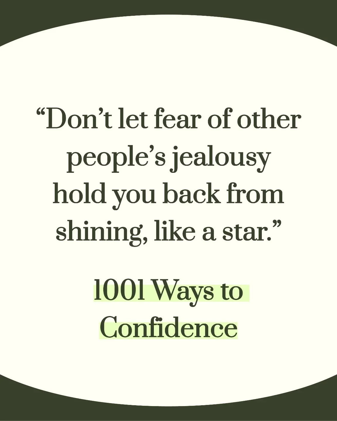 As I'm reading through this book called "1001 Ways to Confidence" from the clearance section, I'm seeing a lot of quotes that I resonate with.

The fear of being unable to meet someone's expectations showed up a lot in my life, or I get wor