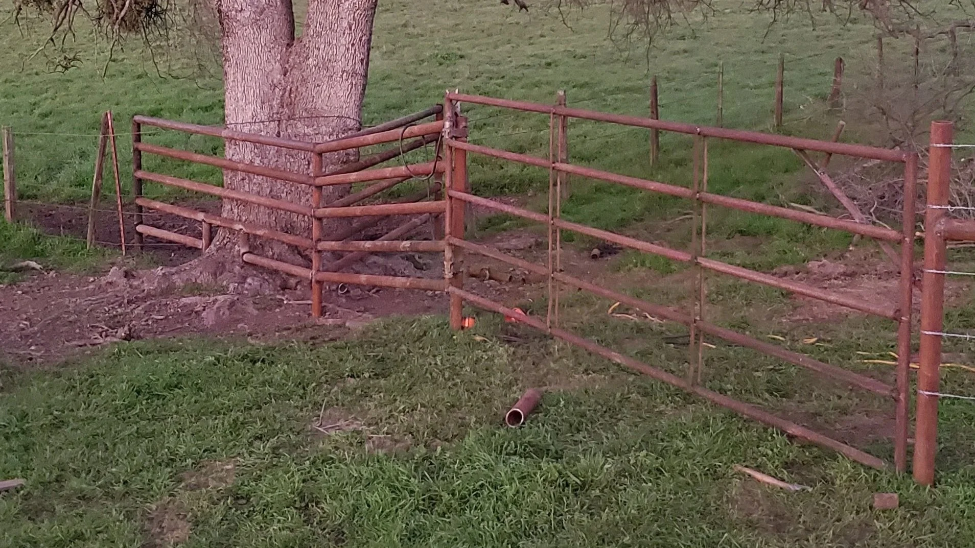 steel fence gate with barbed wire