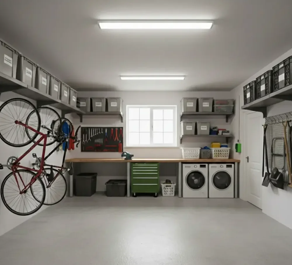 Custom garage wall storage system installed in London garage