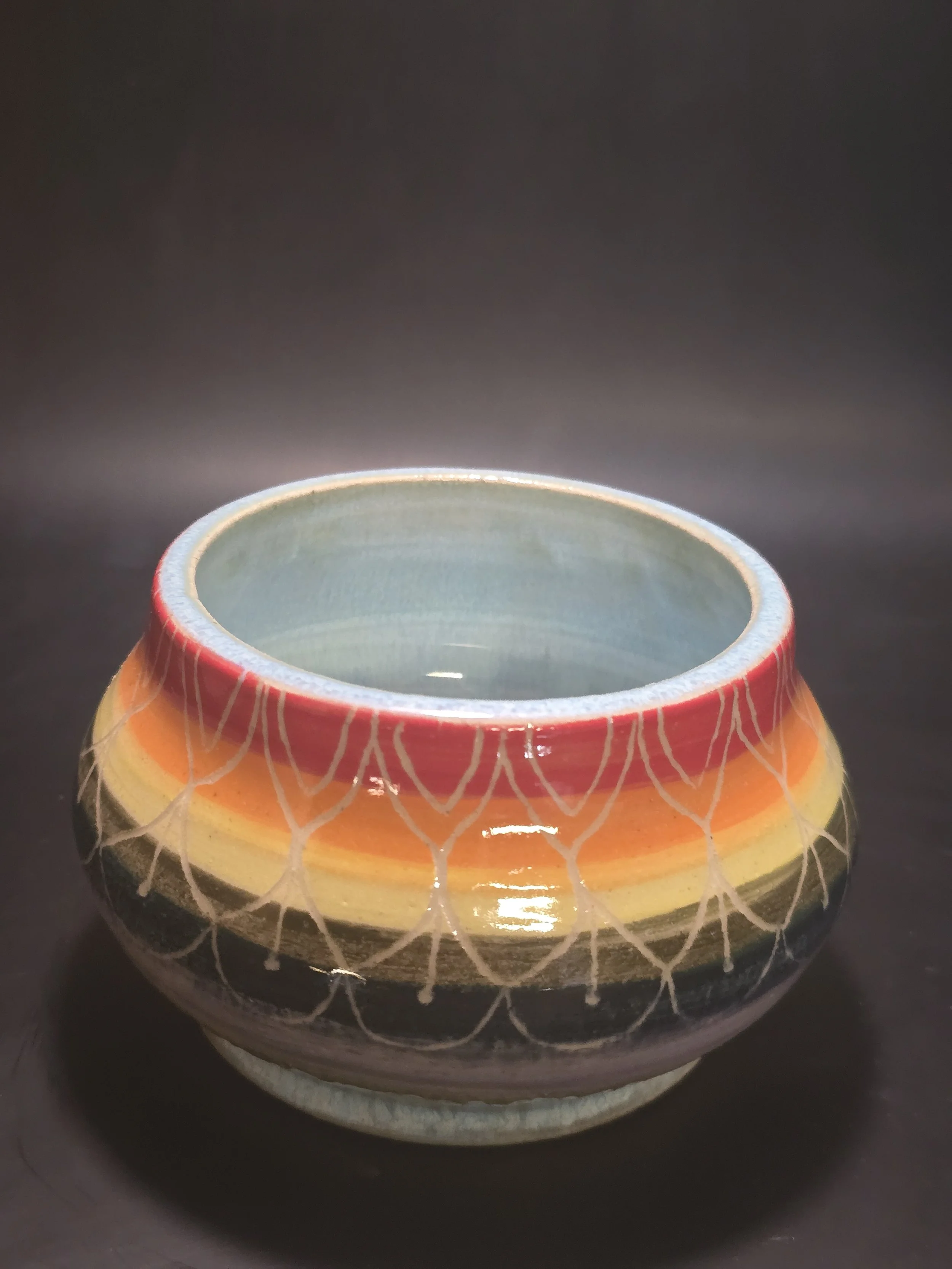 Sunset Glow Ceramic Bowl/Vase