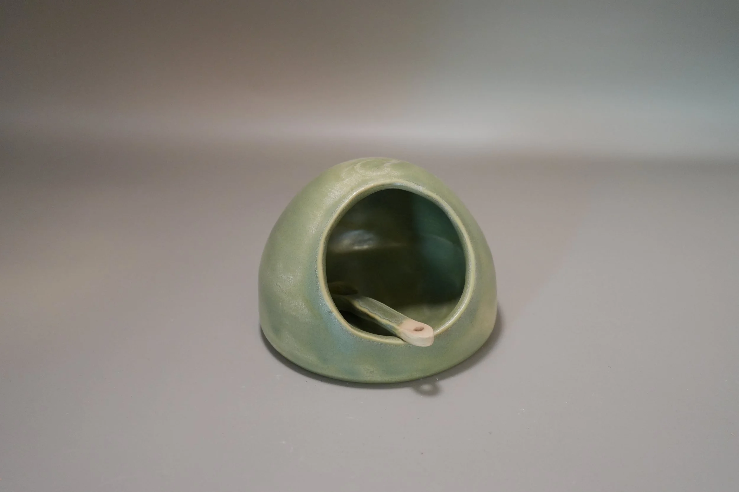 Elegant Ceramic Salt Cellar with Handmade Mini Spoon