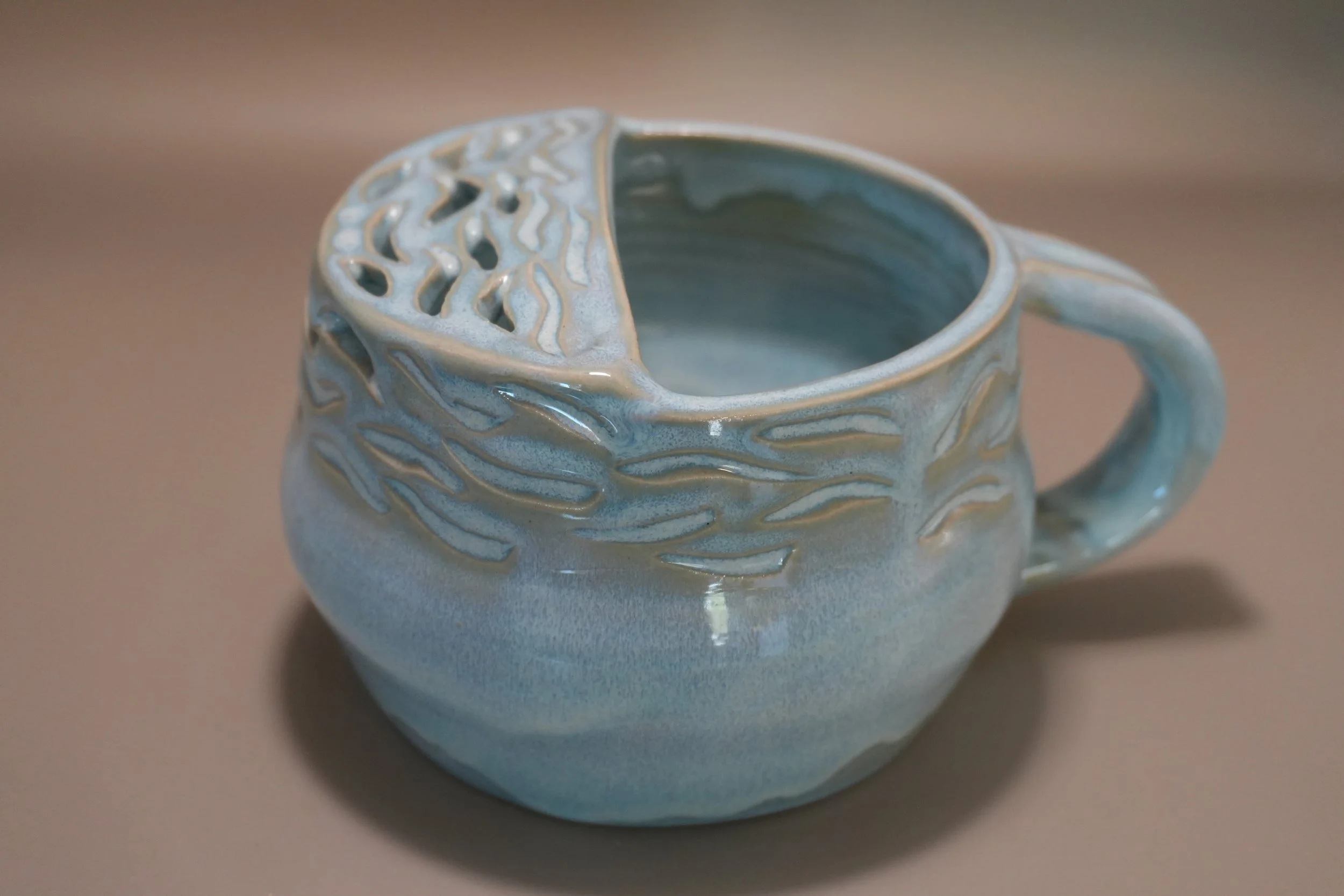 Teal Berry strainer Ceramic Mug