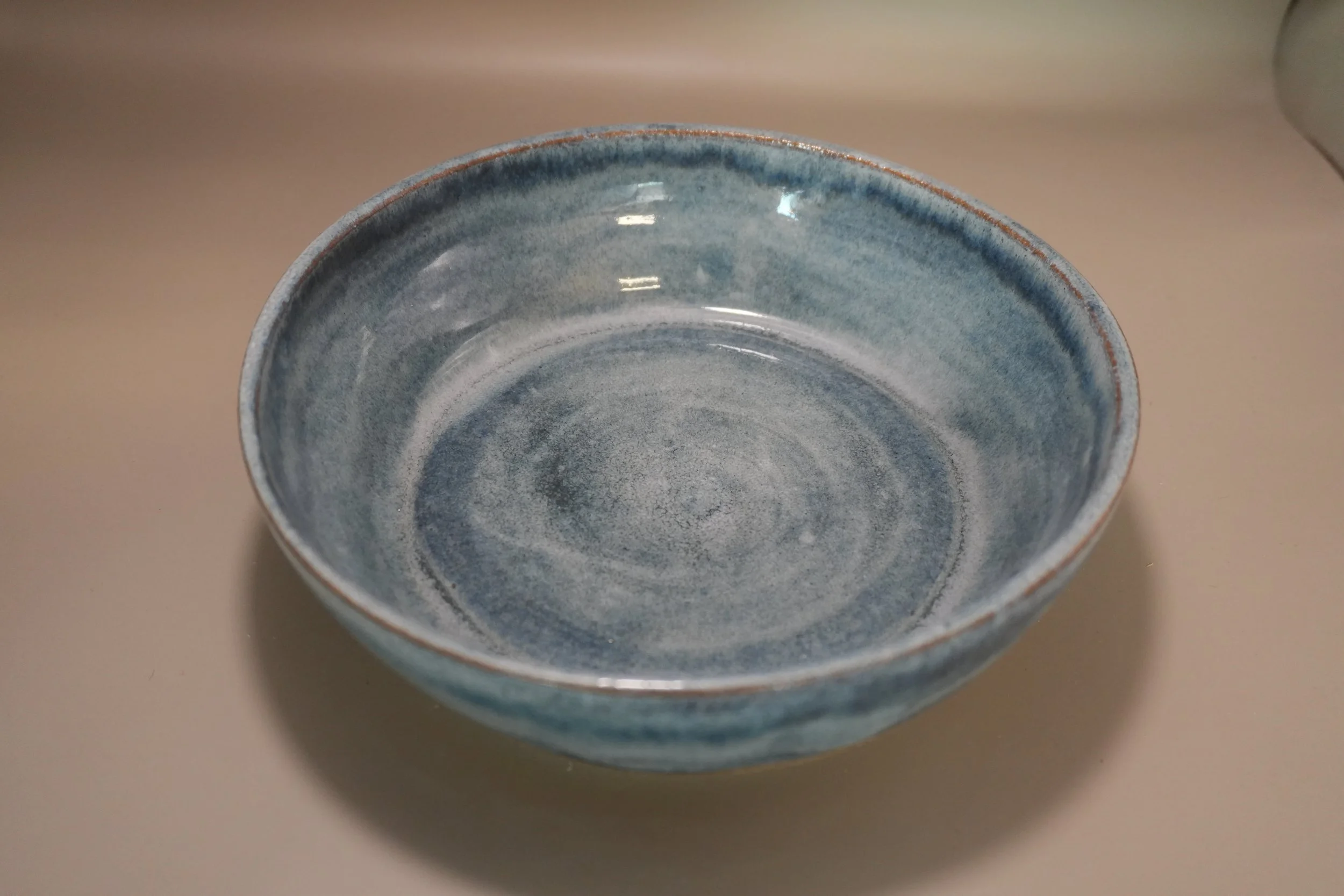 Serene Blue Handcrafted Ceramic Serving Bowl