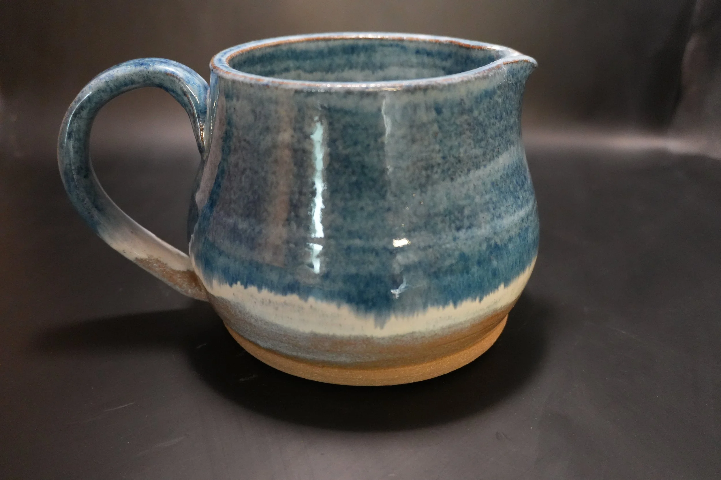 Artisan Blue Glazed Ceramic Pitcher
