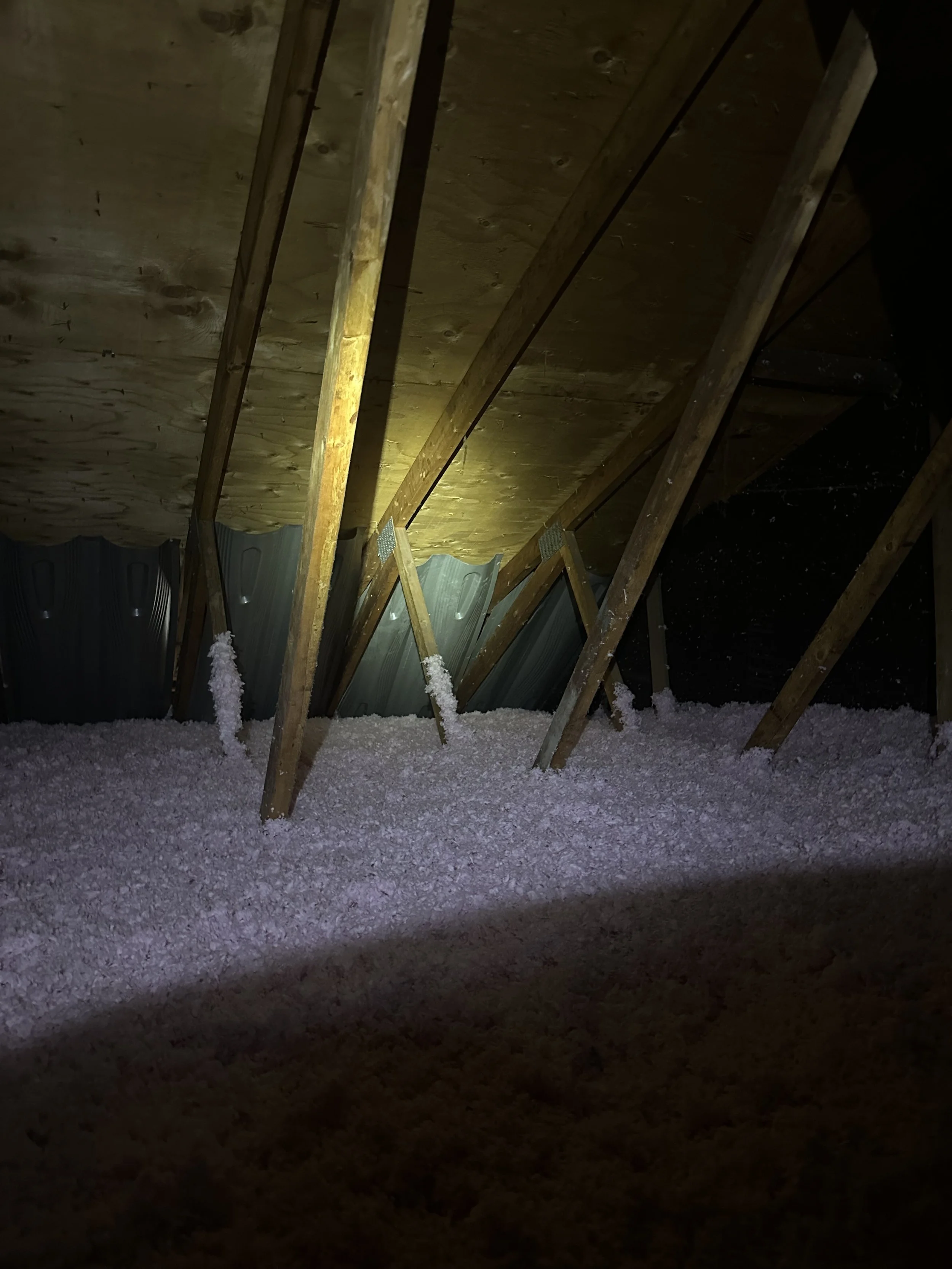 Pink insulation attic