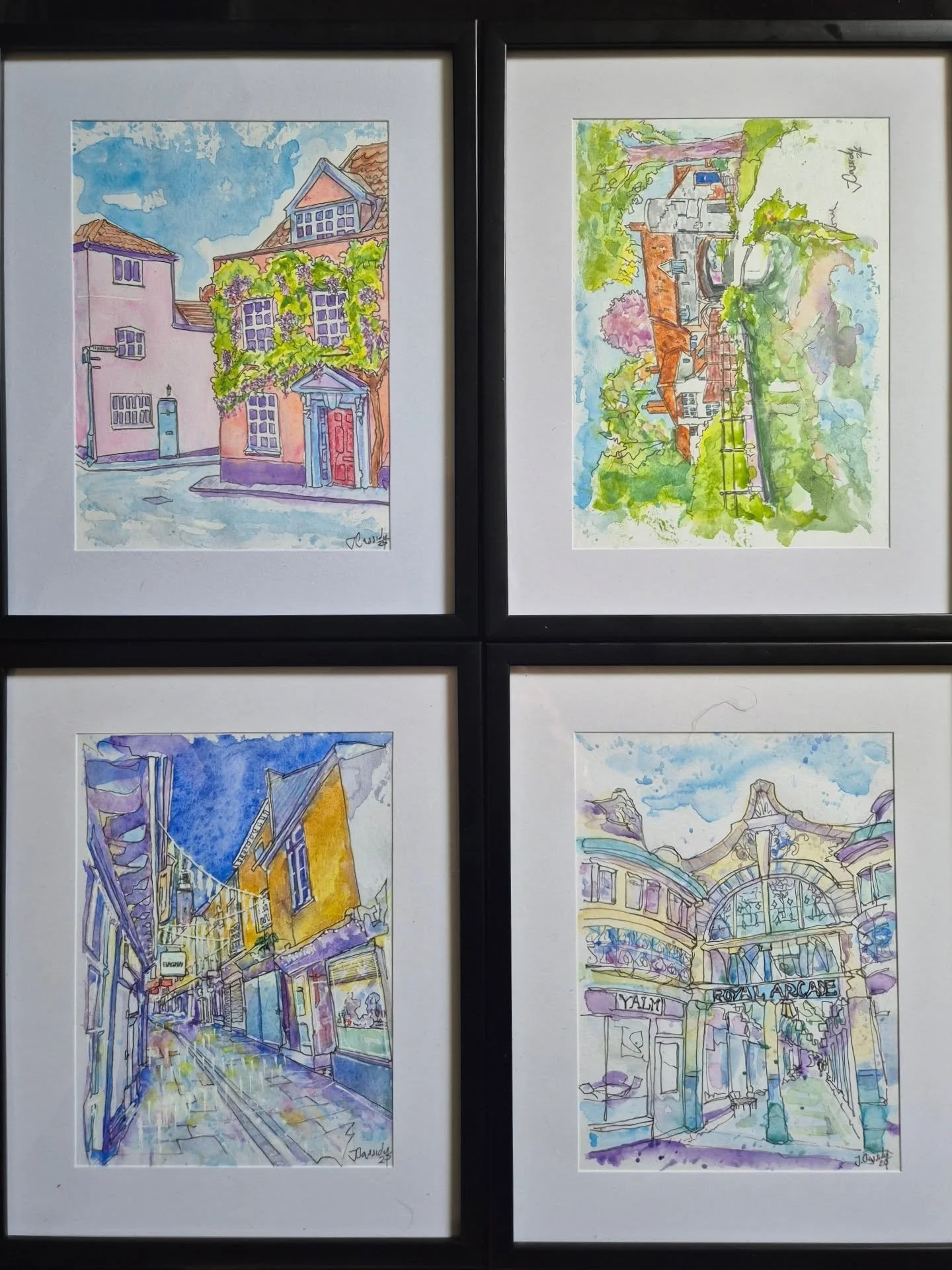 Restock update! 

Four new watercolour Norwich scenes available at @anterosarts! 

Earlier this month, I dropped off these 4 new original pen and watercolour Norwich scenes to the lovely Anteros Arts Foundation on Fye Bridge St 🖼

All framed and rea