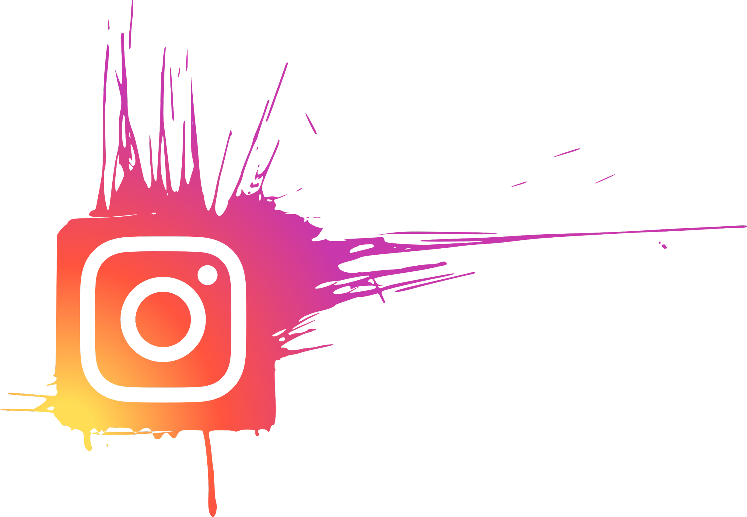 A colourful, stylized illustration of a smartphone with the Instagram logo, with vibrant, abstract splashes of colour surrounding it.