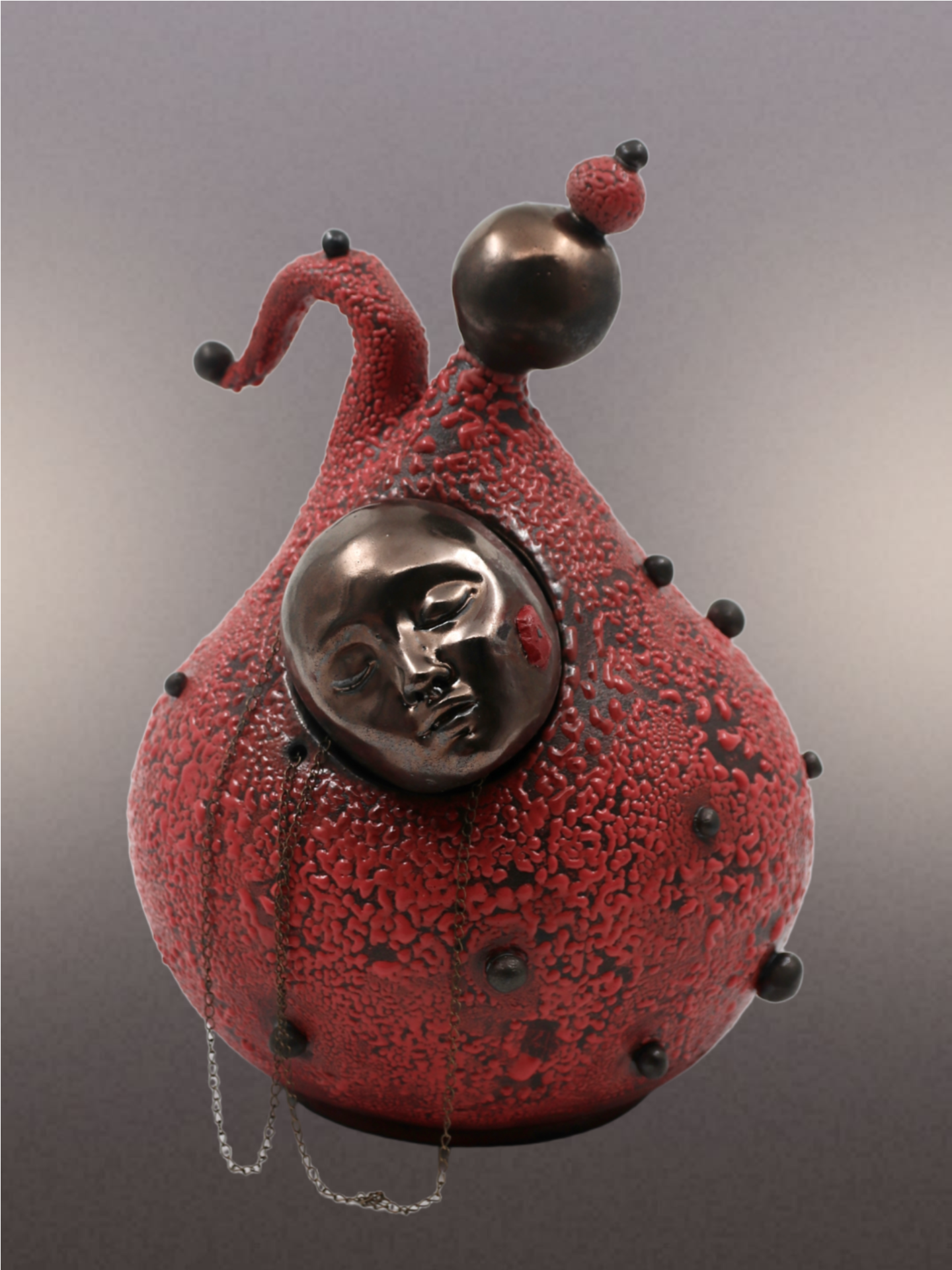 "The Stem Cell". H x W cm. Mass ~kg. Ceramics. Sone clay, glazes, underglaze inside the vessel. Cone 6 (~1220), oxidation. August, 2026
