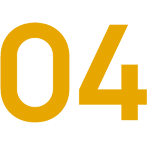 The number 04 in large gold lettering on a black background.