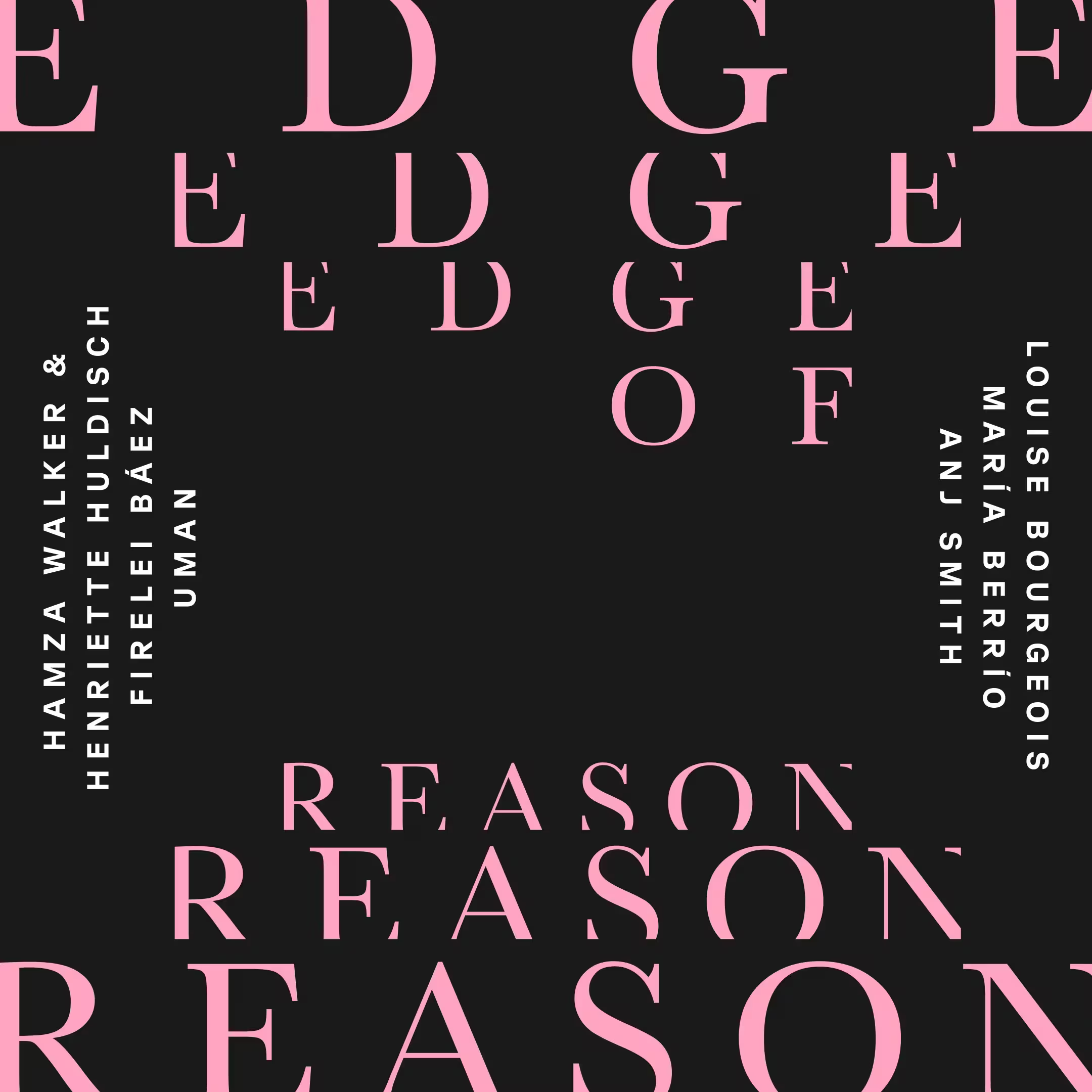 edge of reason podcast art in pink and black