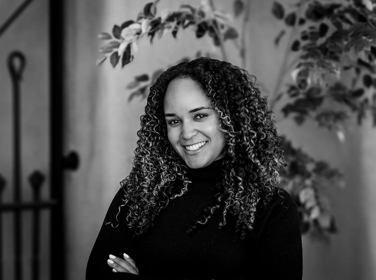 Black and white environmental head shots