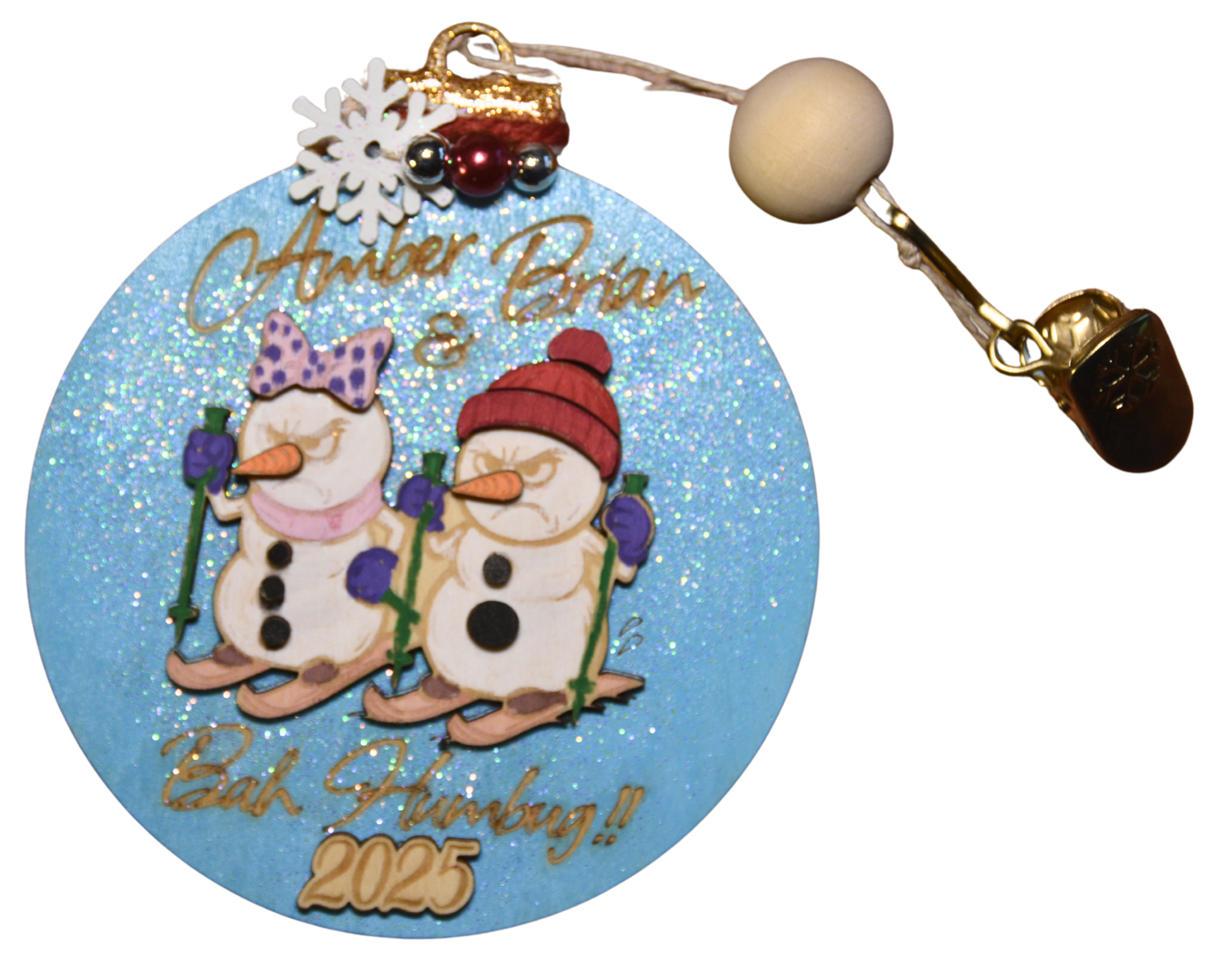 Laser cut, engraved, and painted ornament