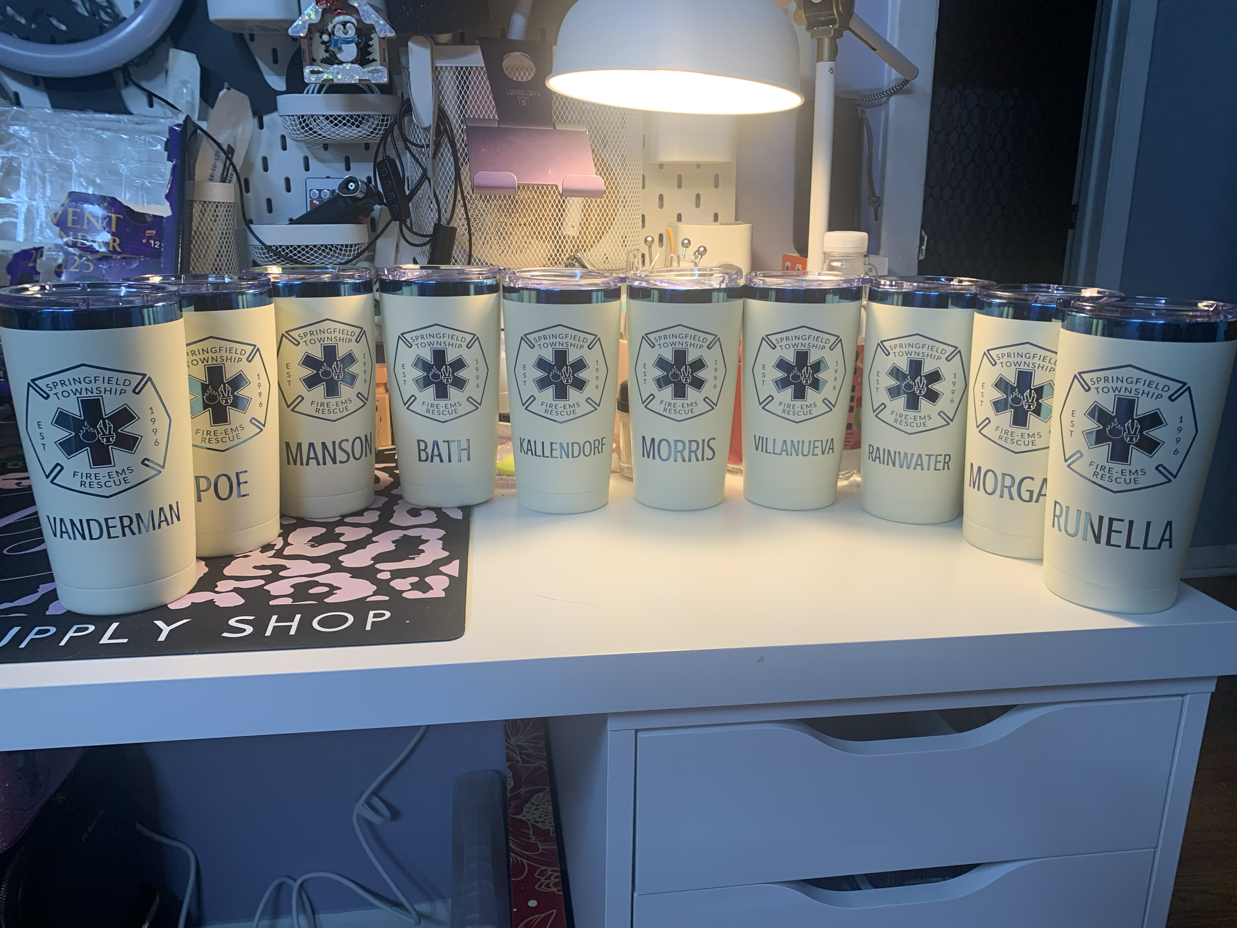 Laser engraved tumblers for Unit #2