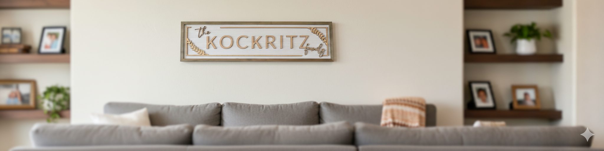 Laser cut family sign