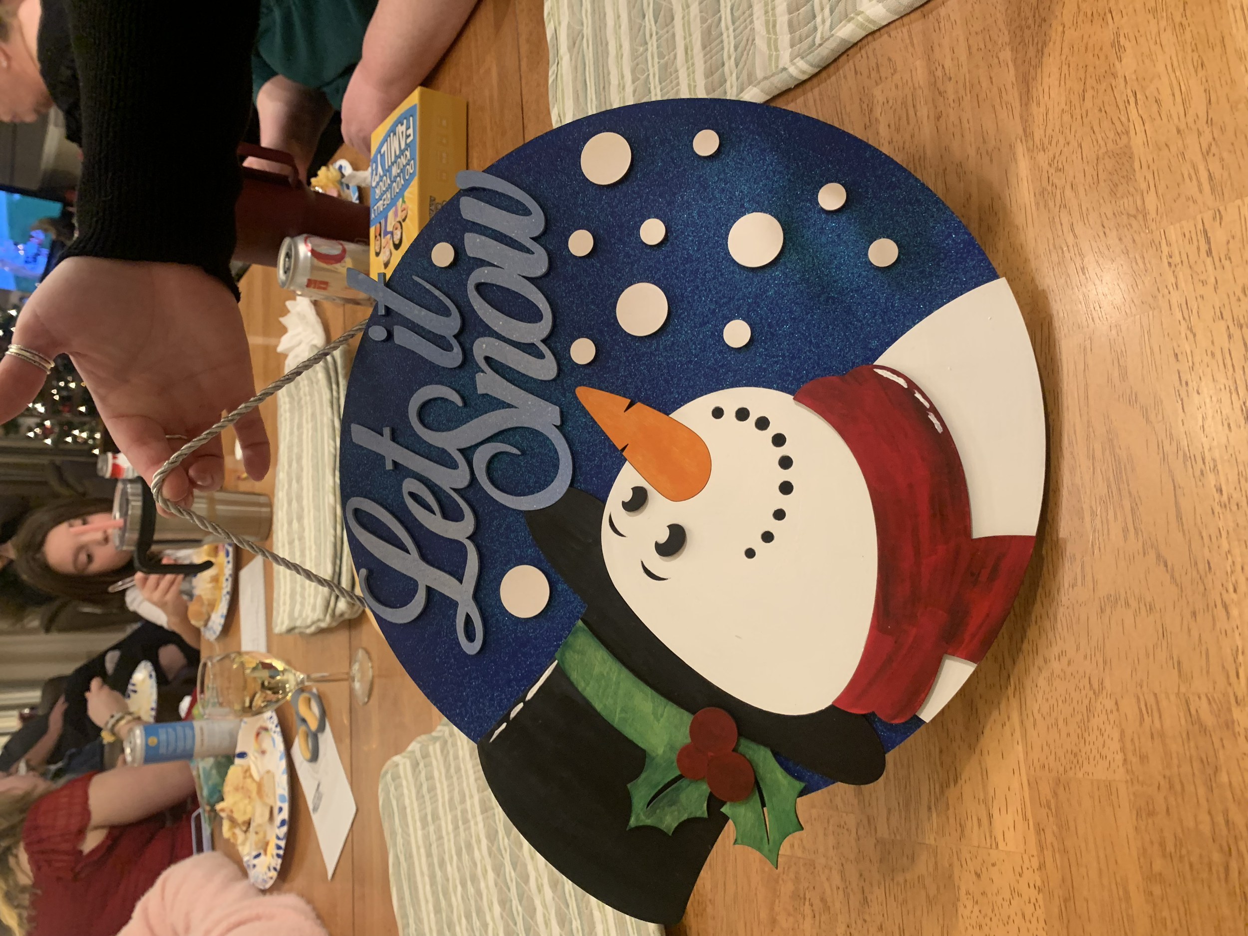 Laser cut and painted Christmas door sign