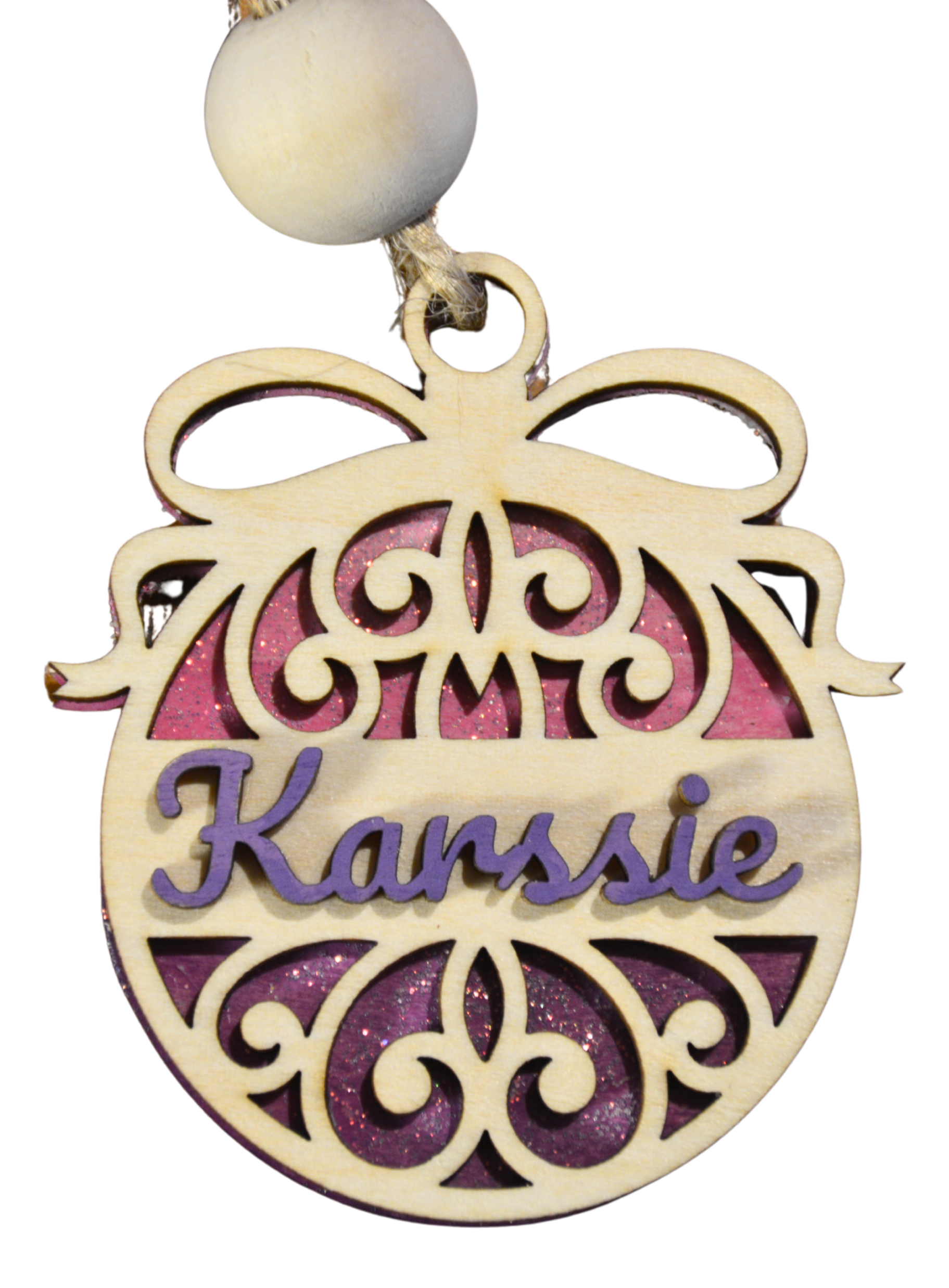 two layer laser cut and painted Christmas ornament