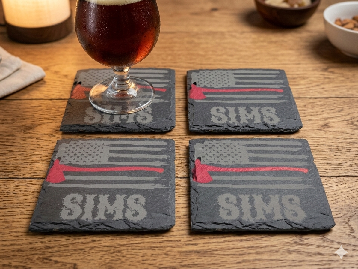 Red Axe Coaster Set