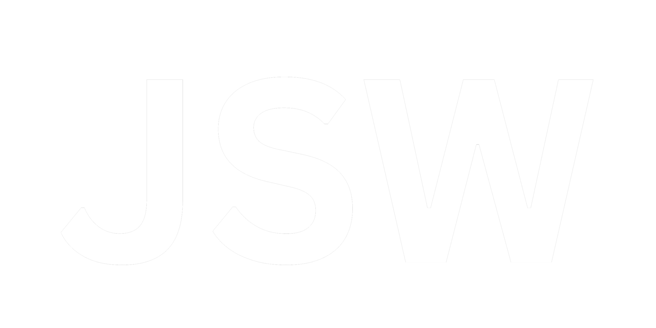 Black background with large white text that reads "JSW".