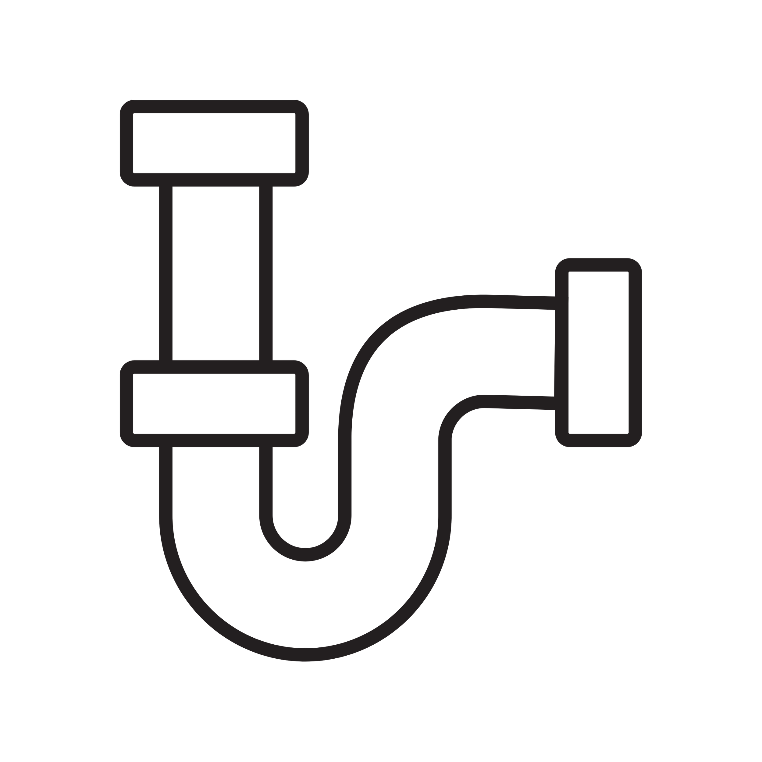 icon of a pipe/ drain, used in drain repair service.
