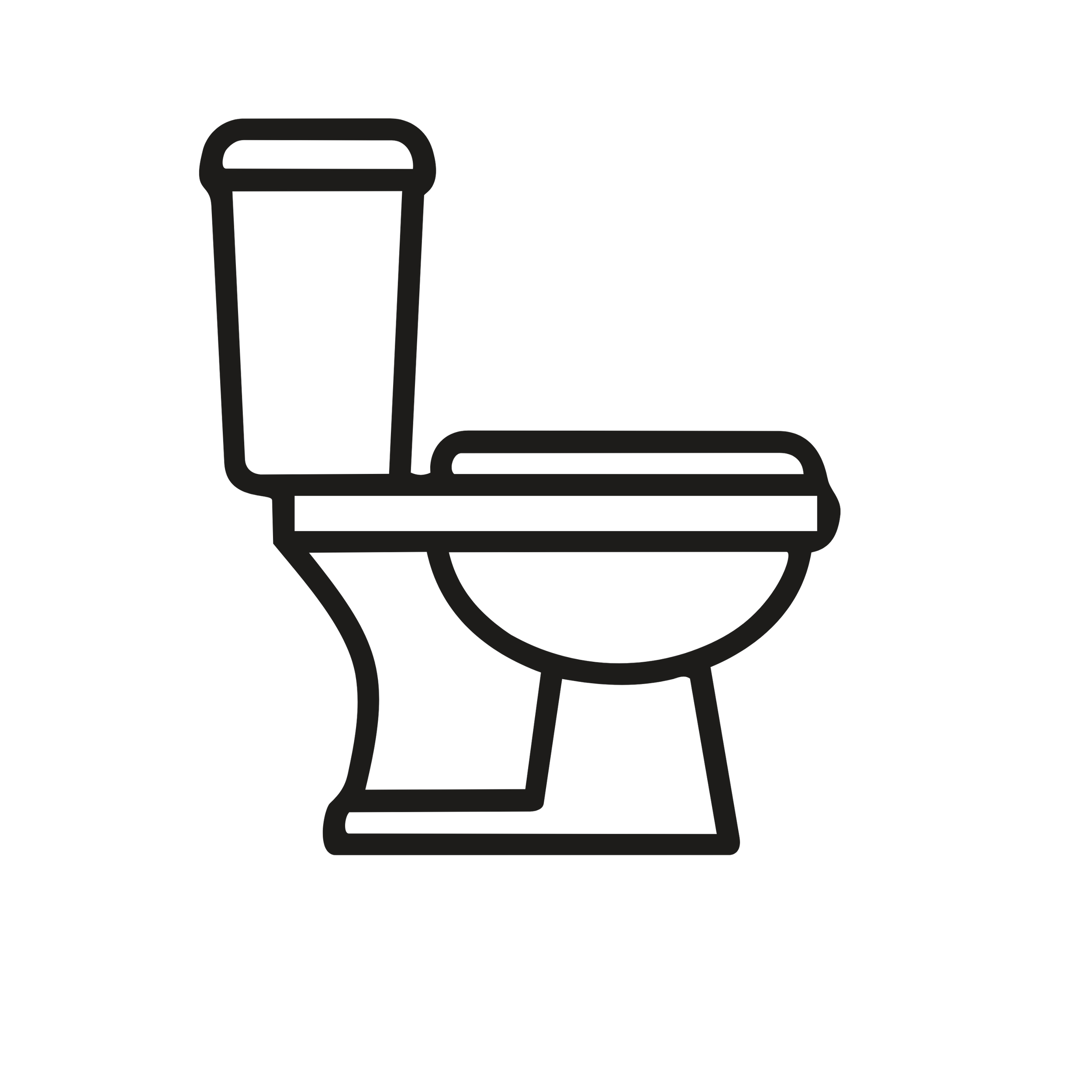 Outline of a toilet used for toilet and fixture install and repair.