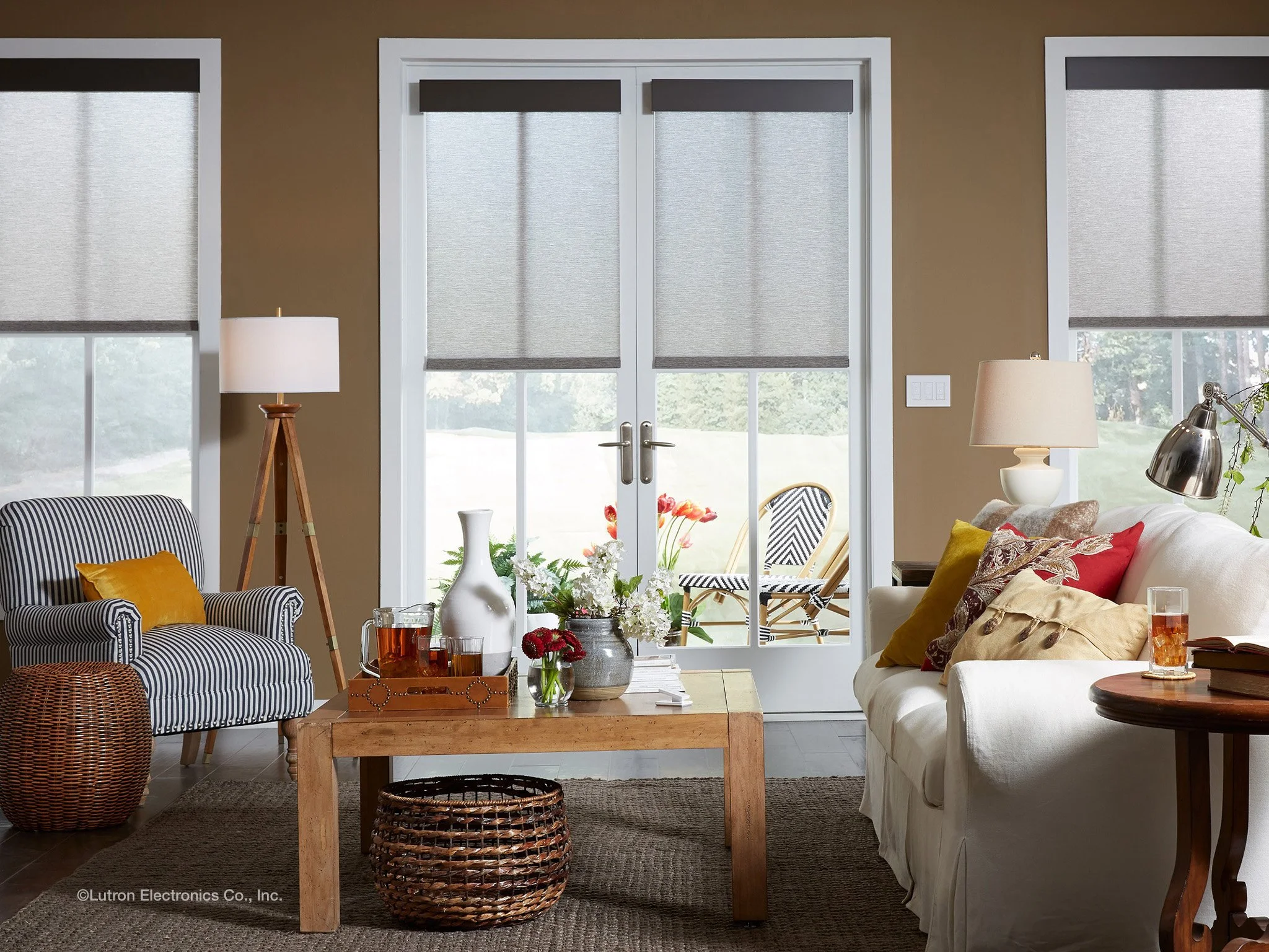 Clara window treatments with a light opacity level that still allows natural light in with maintaining privacy.