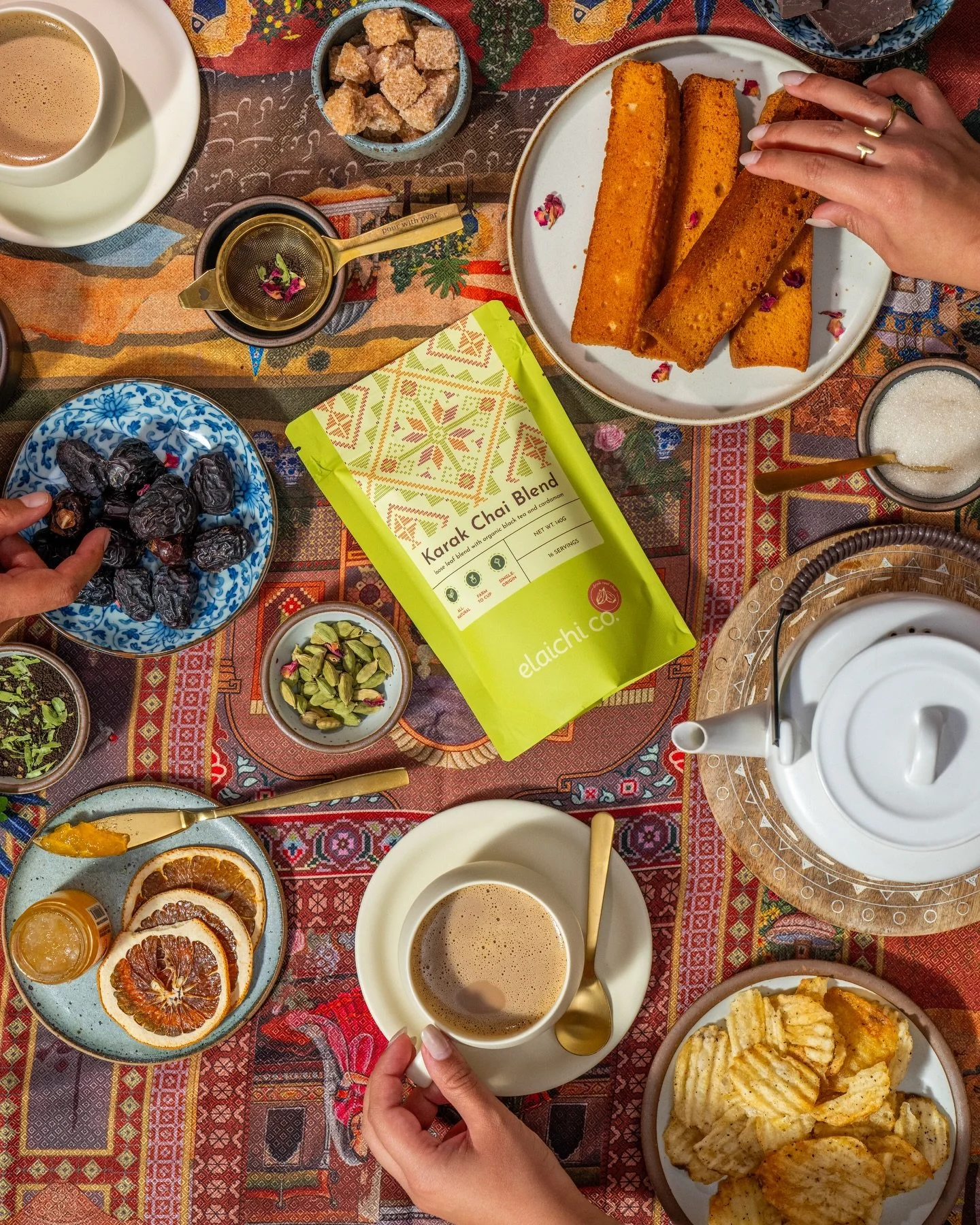 We recently redesigned the packaging for @officialelaichico Karak Chai Blend, and from the very beginning, the intention was to root it in ritual and familiarity. Chai is never just a drink. It holds memory, conversation, and comfort, so the packagin