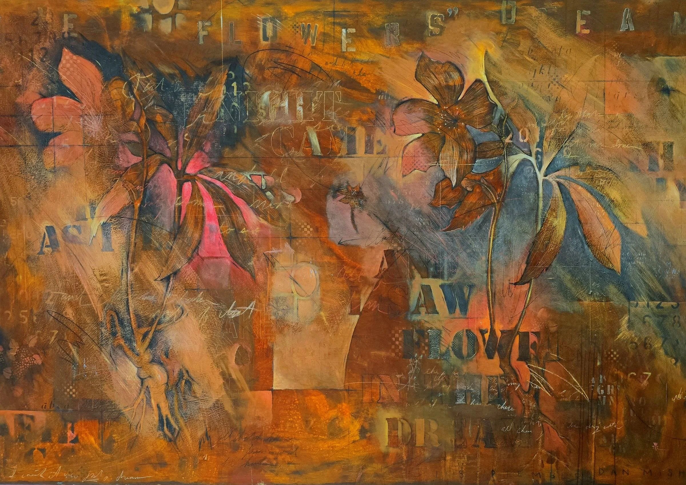 The Flowers Dream •  96'' x 67'' •  mixed media on canvas