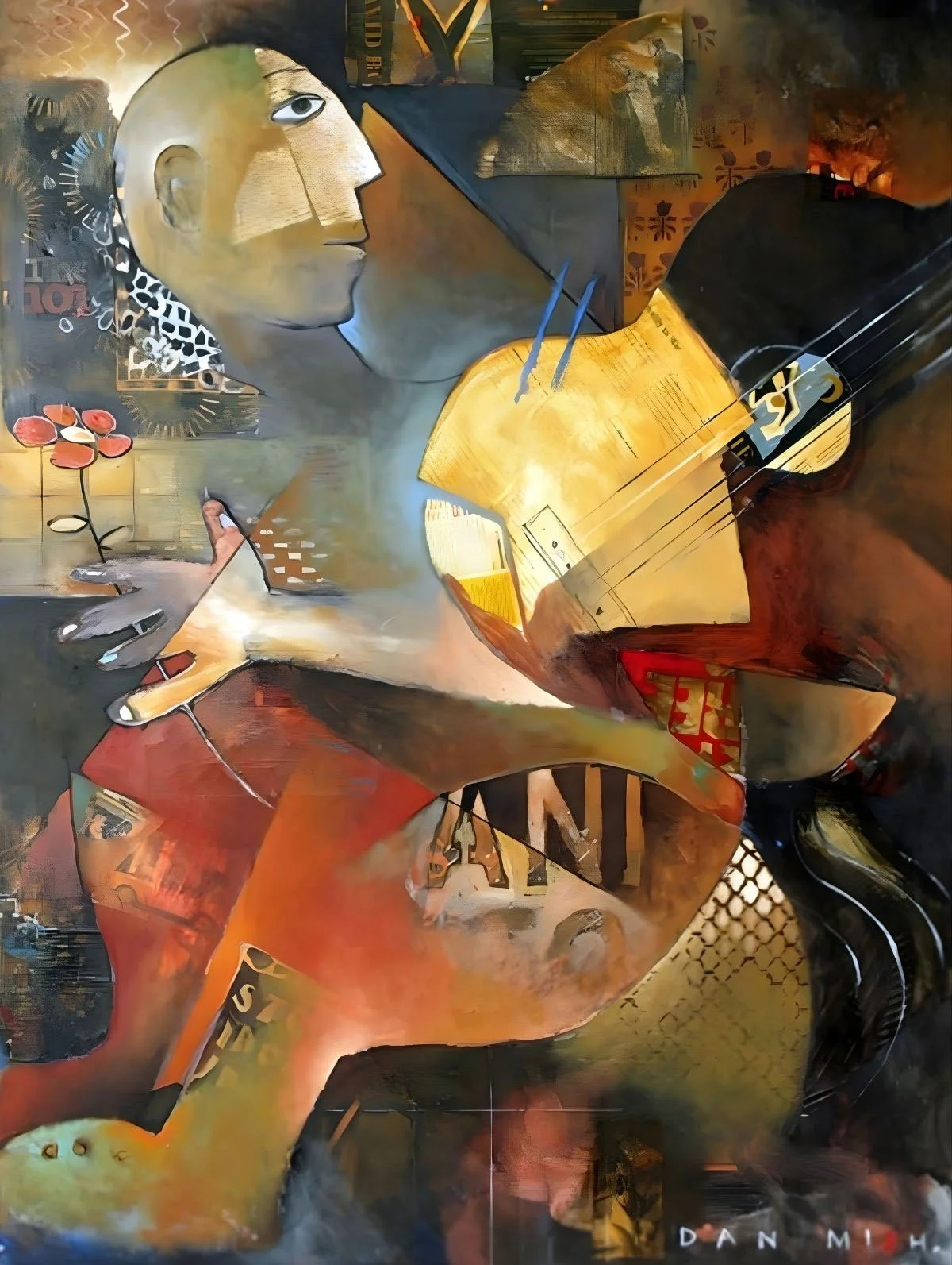 Picasso's Guitar • 48"x 60" • mixed media on canvas •  SOLD