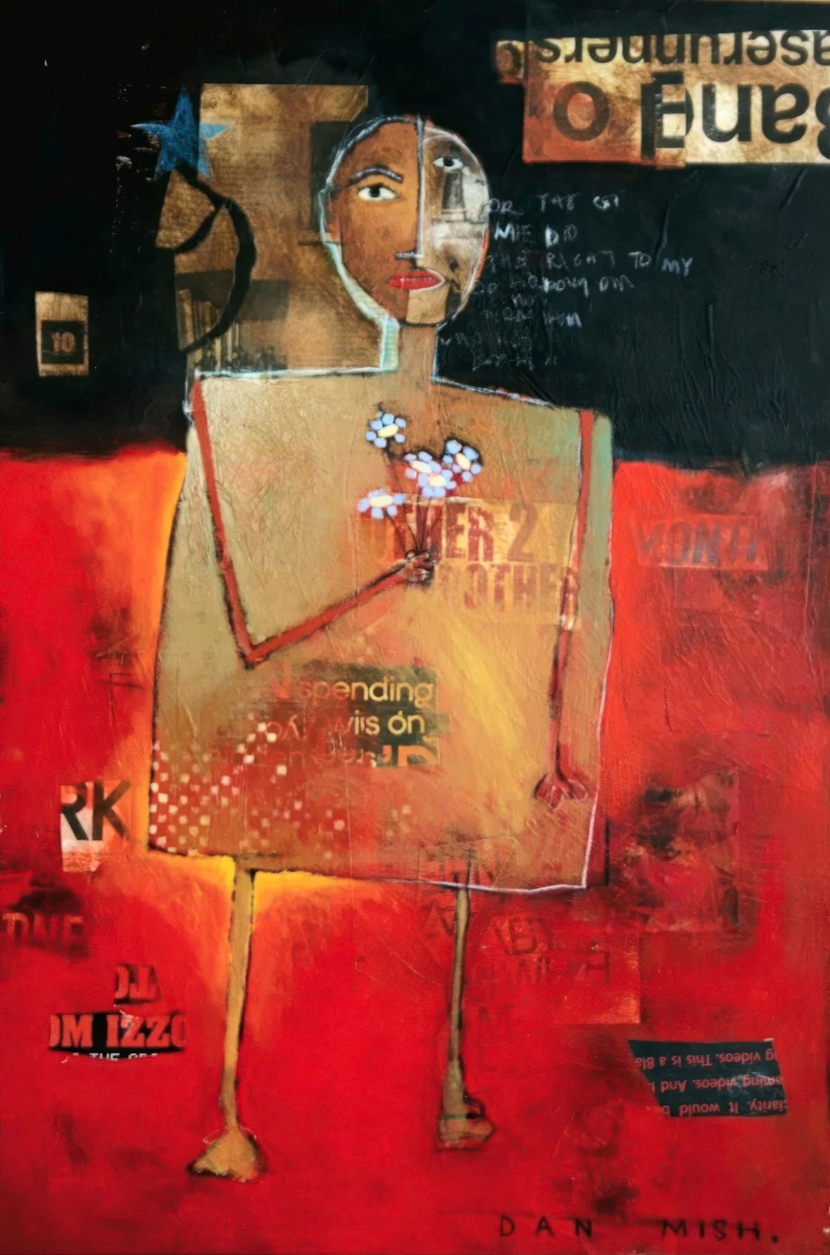 Self Portrait III • 54" x 68" • mixed media on canvas •  SOLD