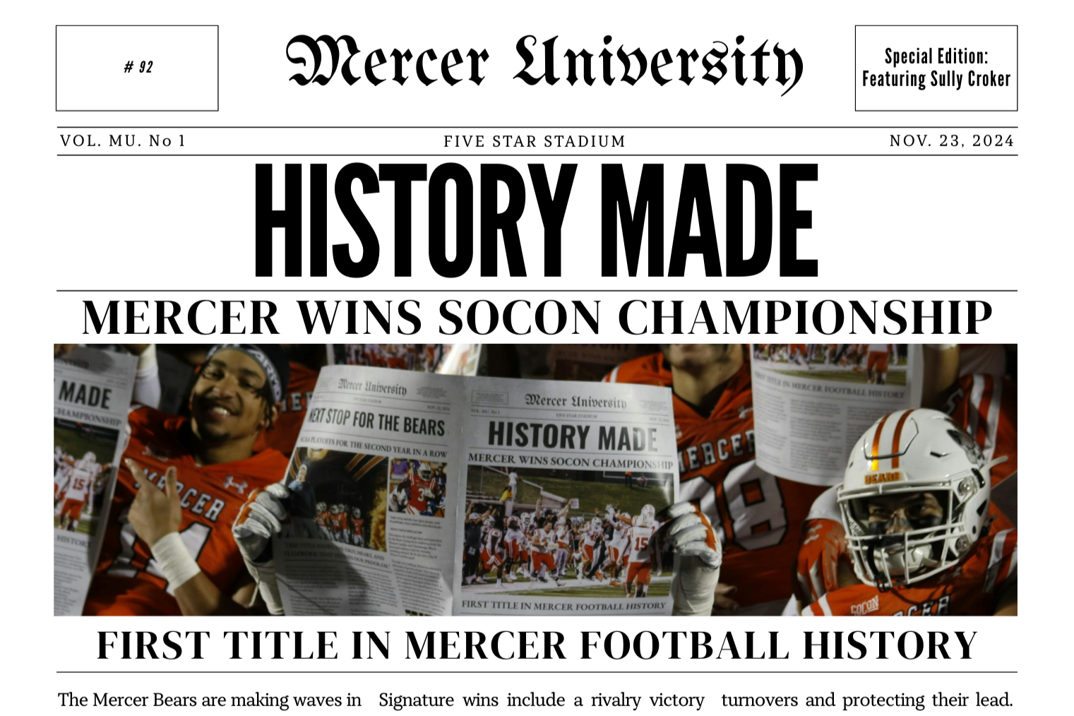 Mercer Football Newspaper