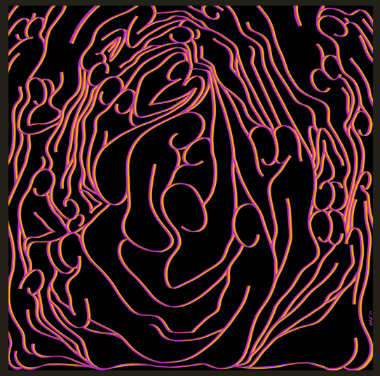 Hug- Black- Orange & Purple Lines