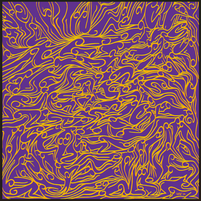 Pool Party- Orange & Green Lines