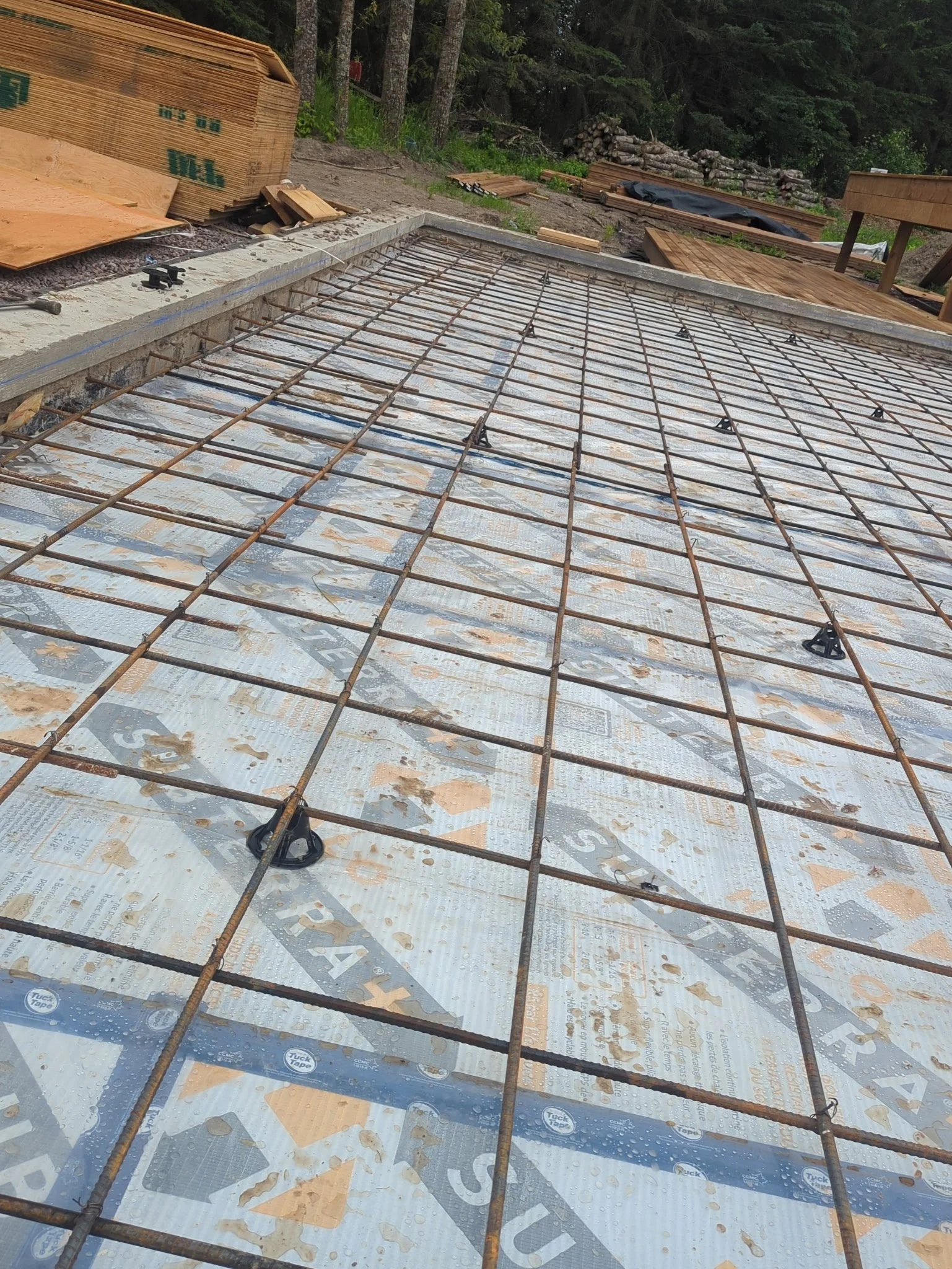16" on center rebar spacing garage floor East Braintree