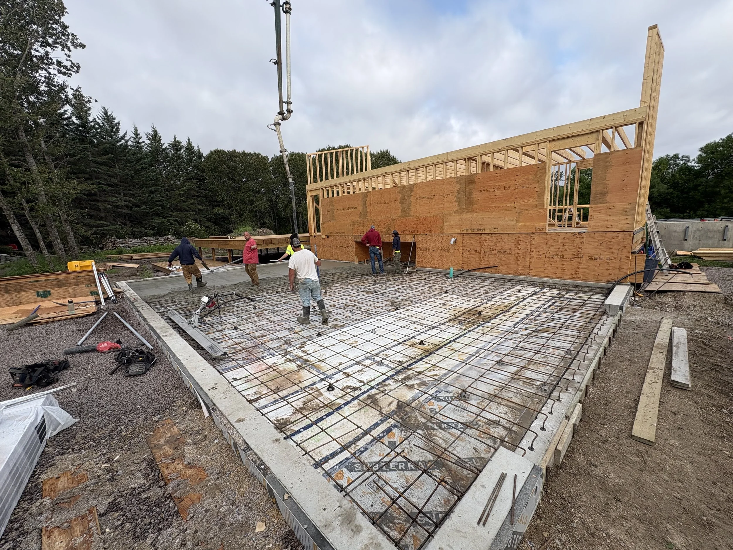 pouring concrete garage floor East Braintree