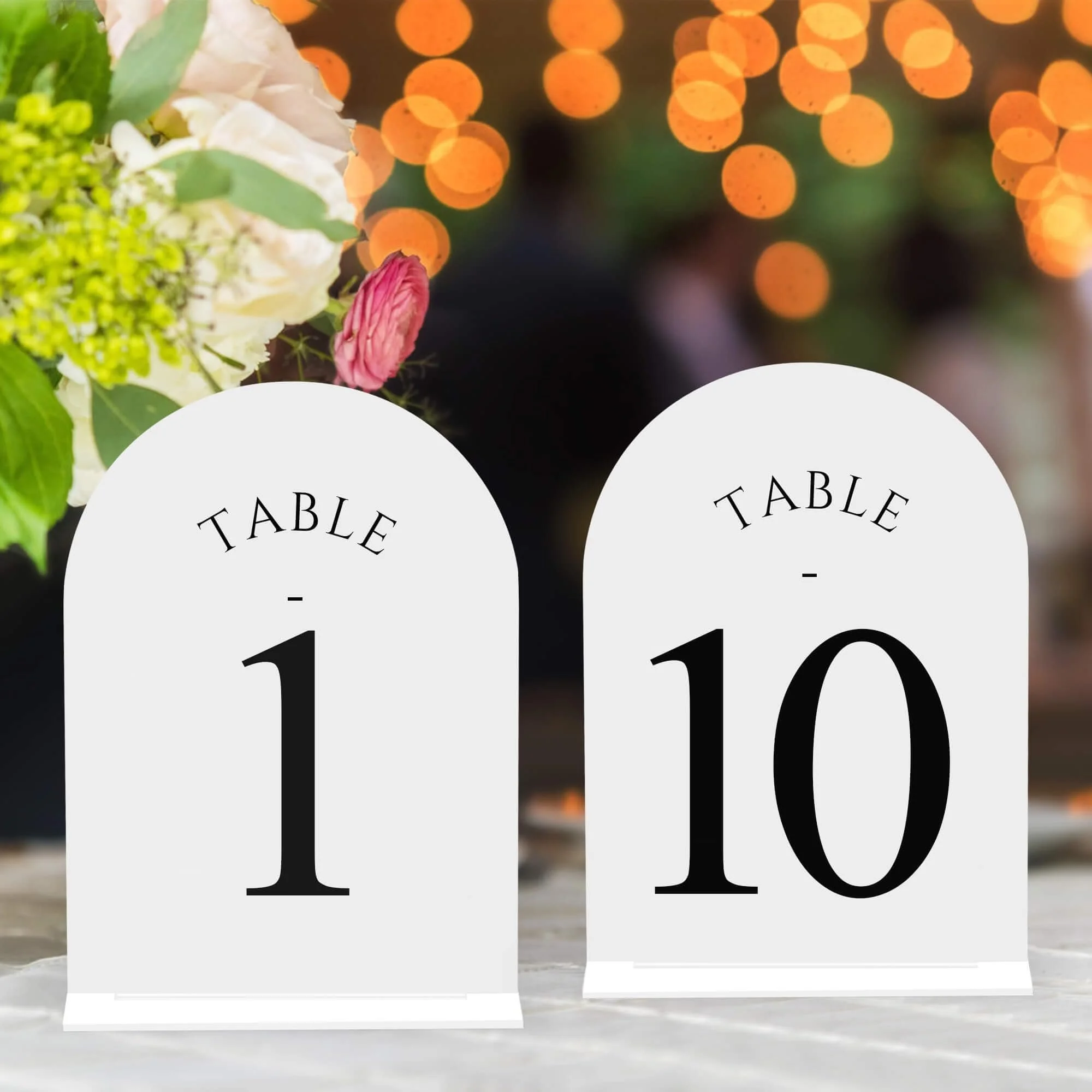 Arch Wedding Table Numbers 1-10 with Stands