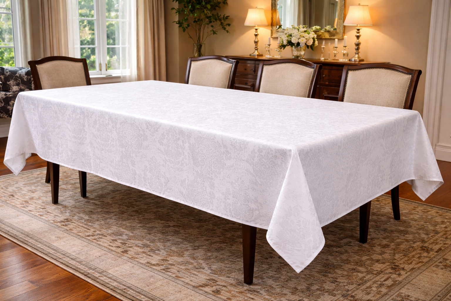 White 60x102 Tablecloth