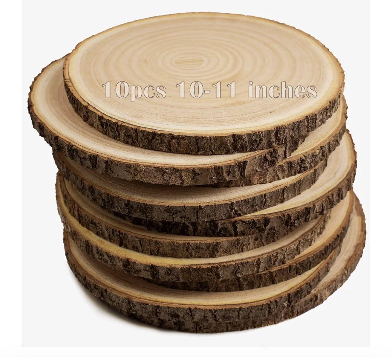 Large Wood Slices for Centerpieces, 10-11 Inch Wood Rounds